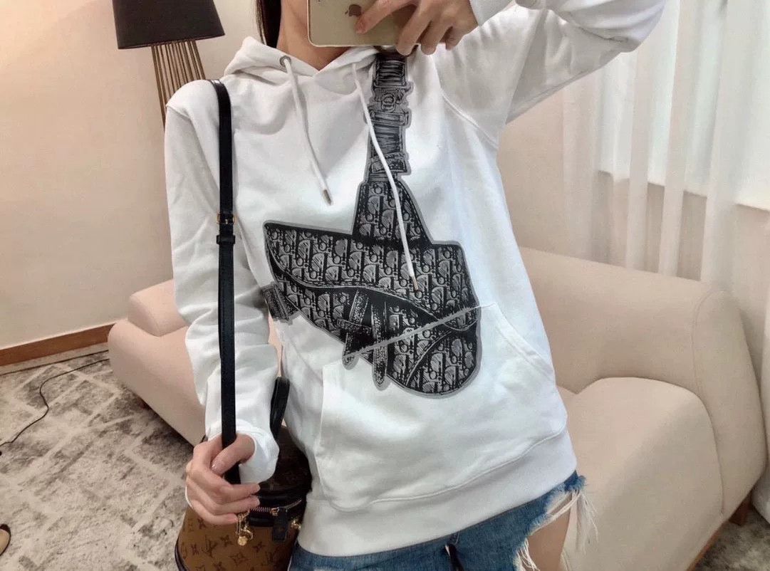 Dior Dior Saddle Bag Print White Hoodie Size US L / EU 52-54 / 3 - 7 Thumbnail
