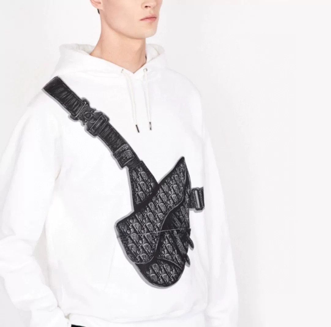Dior Dior Saddle Bag Print White Hoodie Size US L / EU 52-54 / 3 - 6 Thumbnail