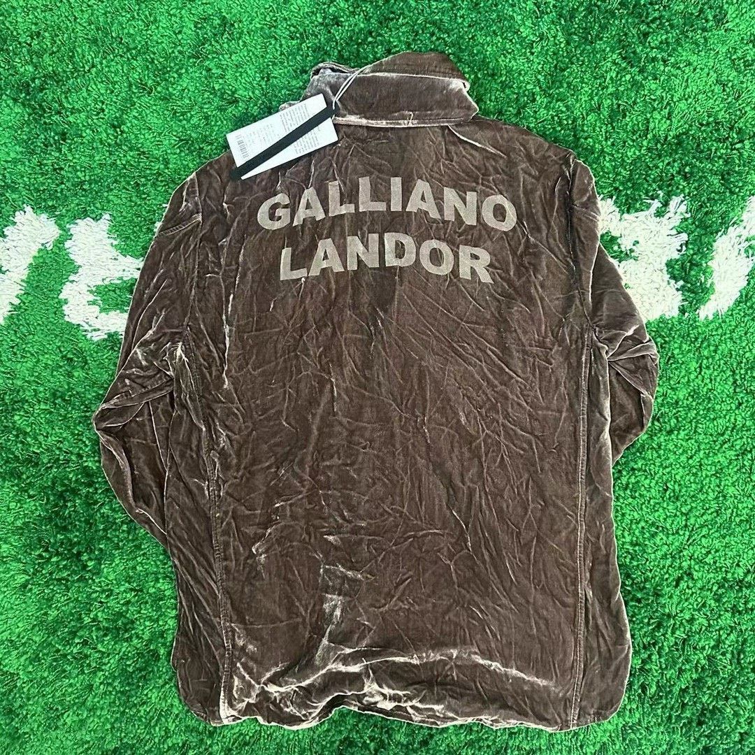 John Galliano GALLIANO LANDOR Velvet Long-Sleeve Shirt Size US XL / EU 56 / 4 - 6 Thumbnail
