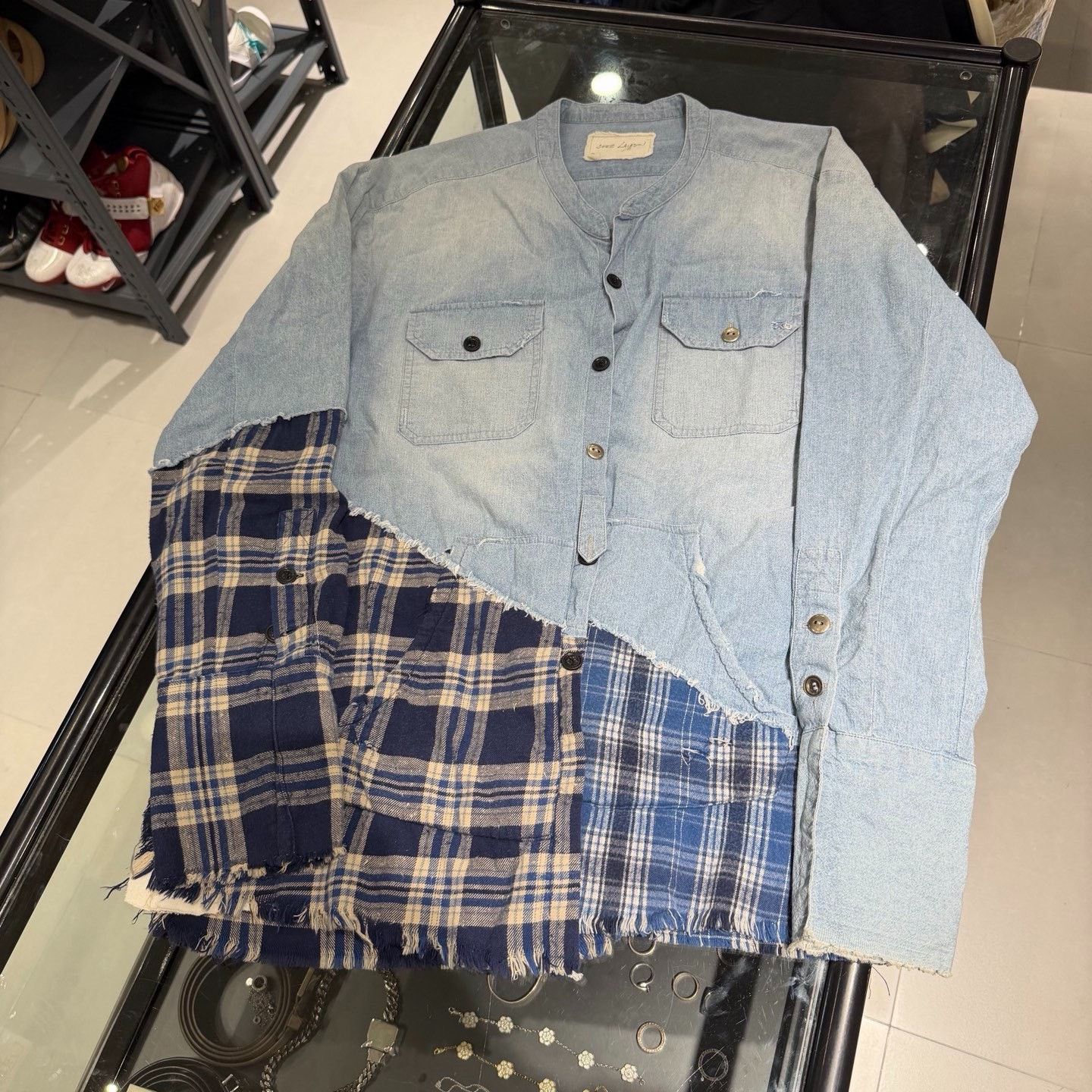 Greg Lauren Greg Lauren Patchwork Plaid Shirt 2019ss Size US XL / EU 56 / 4 - 3 Thumbnail