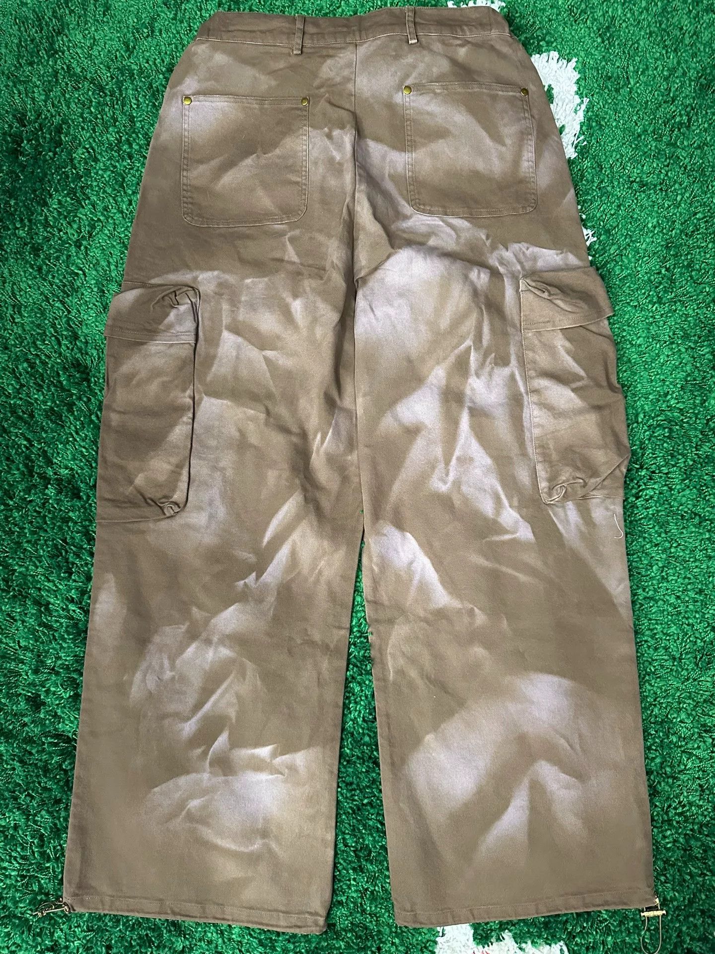 John Galliano GALLIANO LANDOR Water Ripple Cargo Wide-Leg Pants Size US 26 / EU 42 - 4 Thumbnail