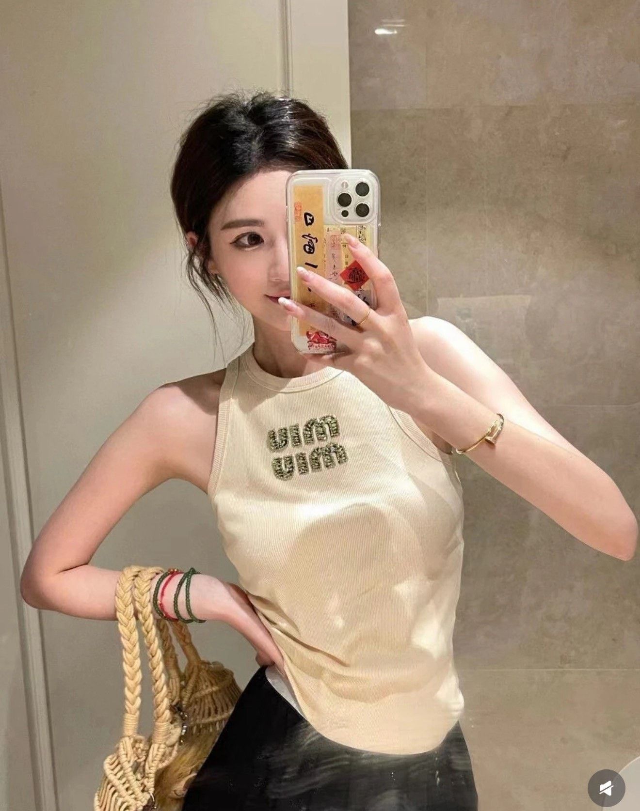 Miu Miu Miu Miu Beaded Tank Top Large Logo Size S / US 4 / IT 40 - 9 Thumbnail