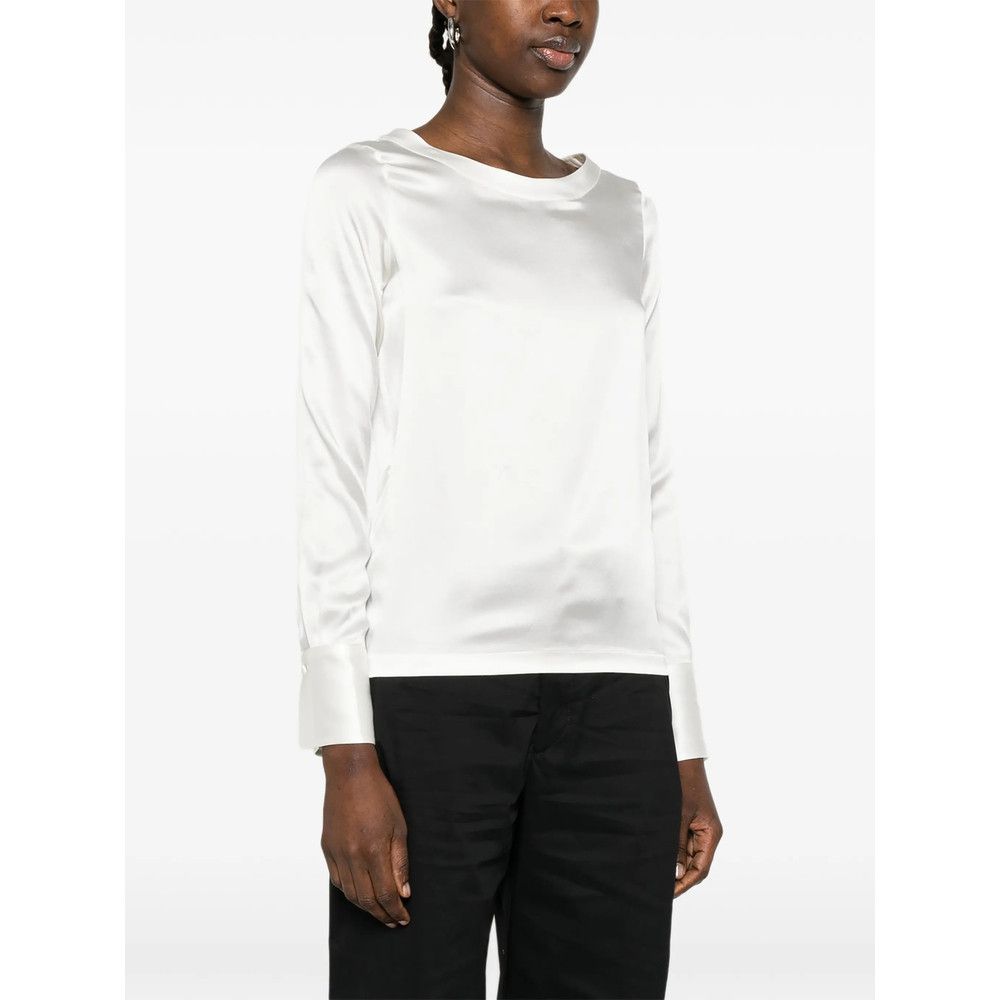 Mazzarelli Mazzarelli WHITE Tops - Blouses Size S / US 4 / IT 40 - 5 Thumbnail
