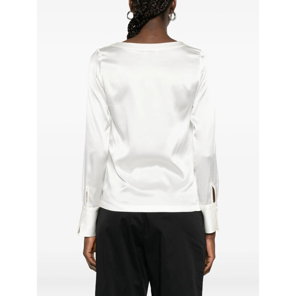 Mazzarelli Mazzarelli WHITE Tops - Blouses Size S / US 4 / IT 40 - 3 Thumbnail