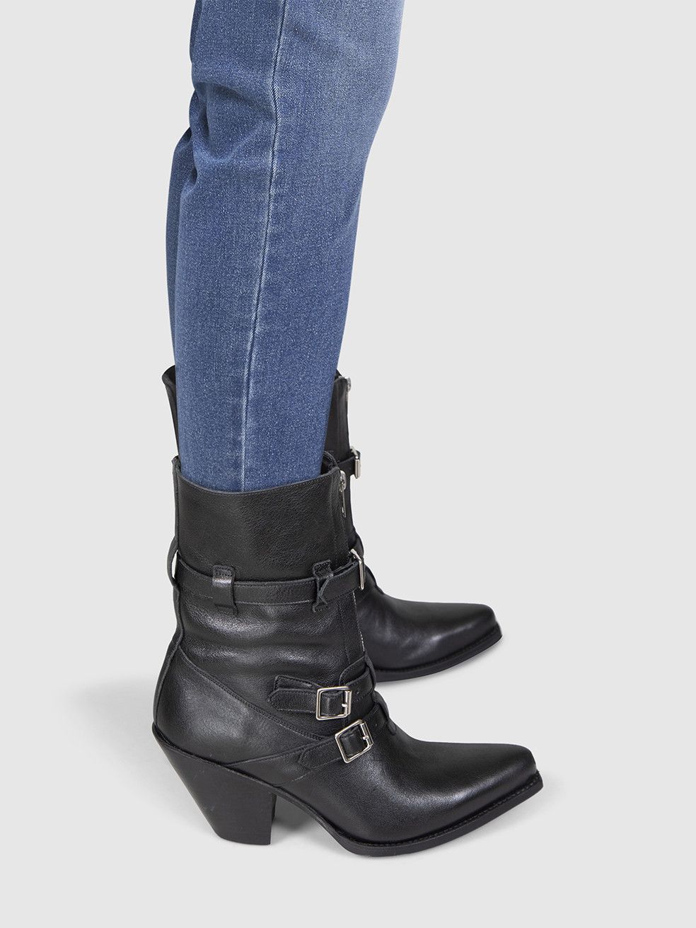 Celine Black Leather Pointed Toe Berlin Boots Size US 7 / IT 37 - 2 Thumbnail