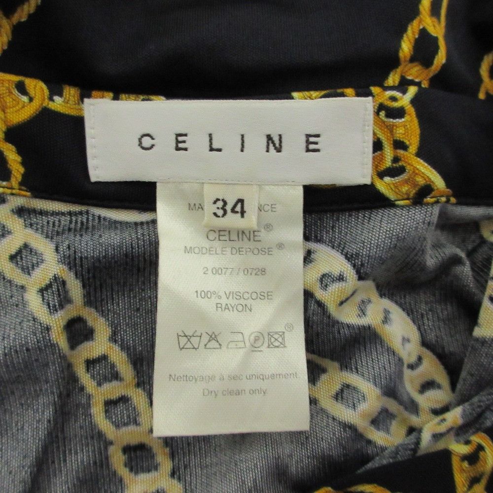 Celine Celine Chain Pattern Stretch Shirt Textile Tops DUTY FREE for USA