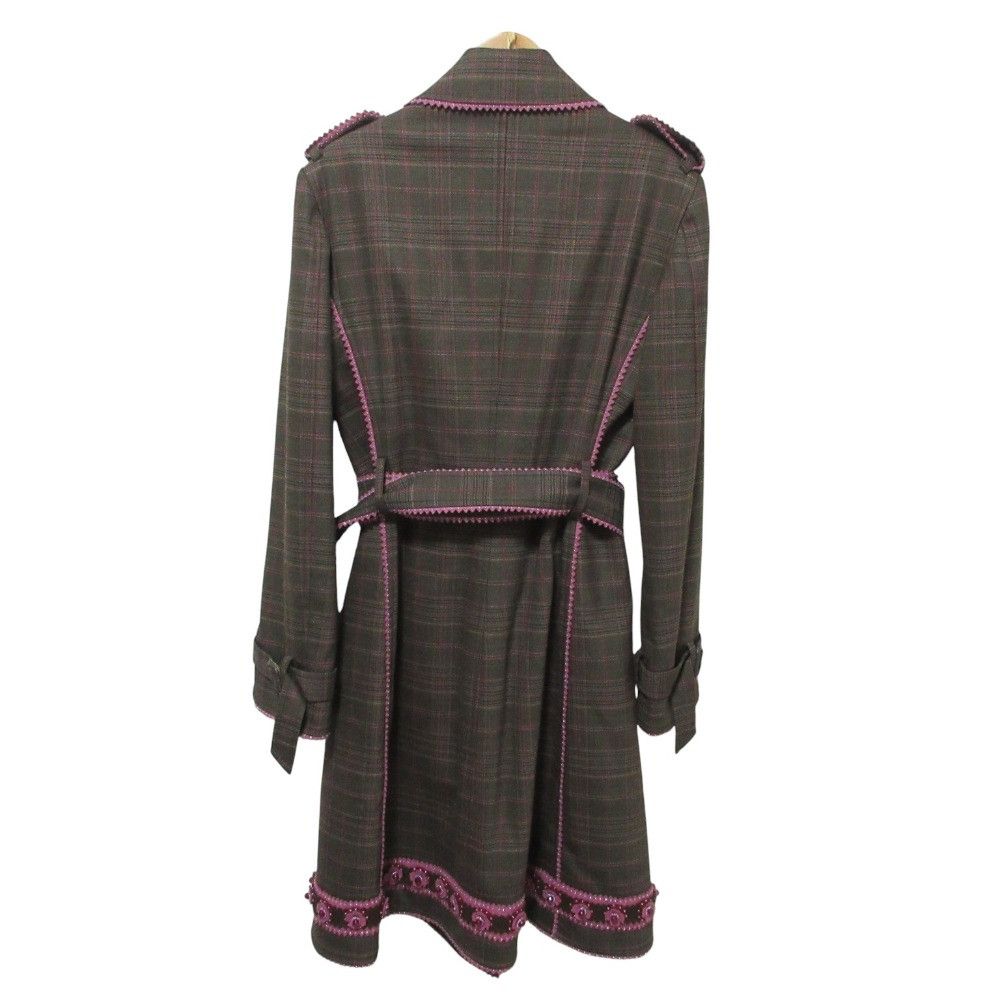 Moschino Moschino Moschino Cheap And Chic Check Single Trench Coat Textile Outerwear DUTY FREE for USA Size ONE SIZE - 2 Thumbnail