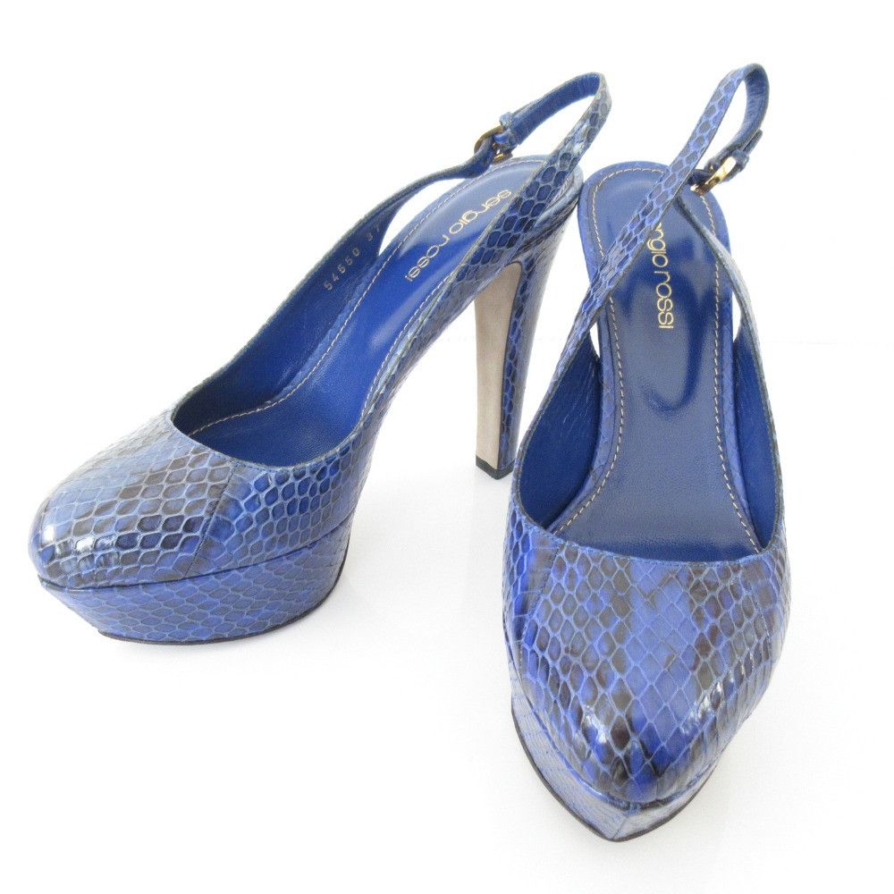 Other Other Sergio Rossi Python Embossed Leather High Heel Sandals Leather Shoes DUTY FREE for USA Size ONE SIZE - 2 Thumbnail