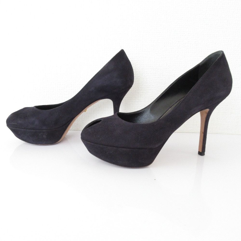 Other Other Sergio Rossi Suede Open Toe Pumps Textile Shoes DUTY FREE for USA Size ONE SIZE - 4 Thumbnail