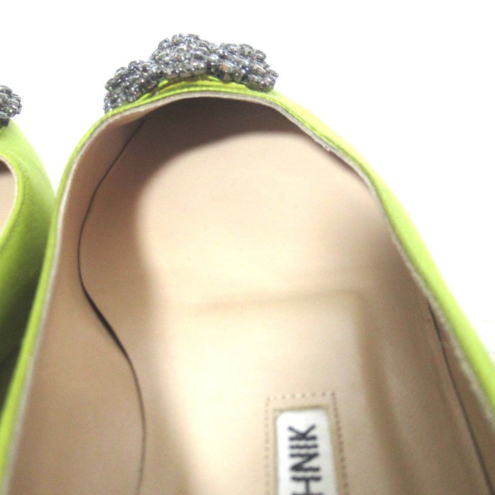 Manolo Blahnik Manolo Blahnik Manolo Blahnik Hangisi Satin Flat Shoes Textile Shoes DUTY FREE for USA Size ONE SIZE - 7 Thumbnail