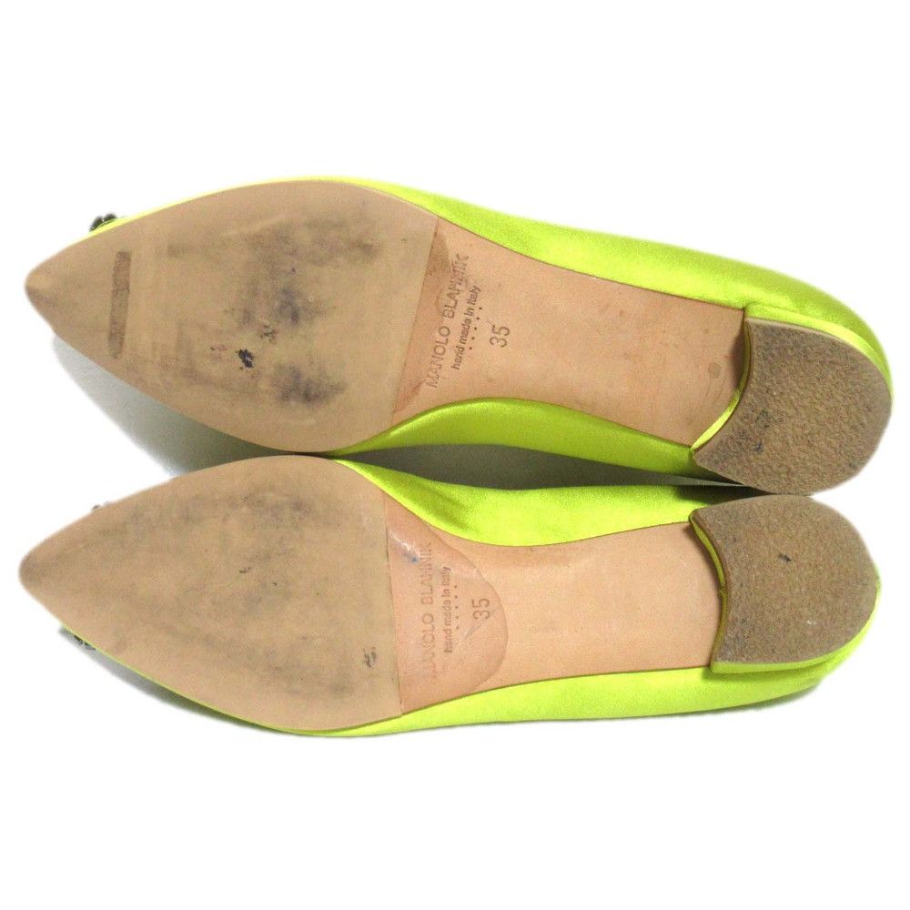 Manolo Blahnik Manolo Blahnik Manolo Blahnik Hangisi Satin Flat Shoes Textile Shoes DUTY FREE for USA Size ONE SIZE - 9 Thumbnail