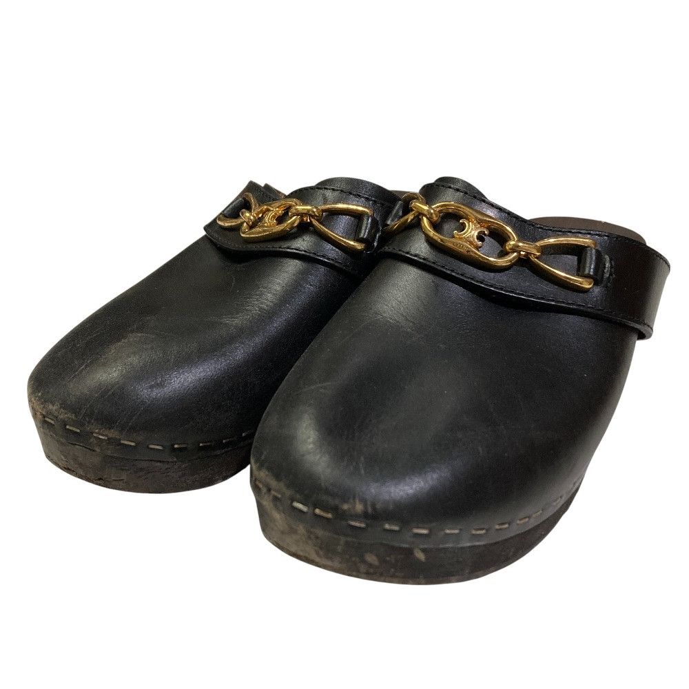 Celine Celine Celine Les Bois Triomphe Chain Leather Clog Sandals Leather Shoes DUTY FREE for USA Size ONE SIZE - 2 Thumbnail