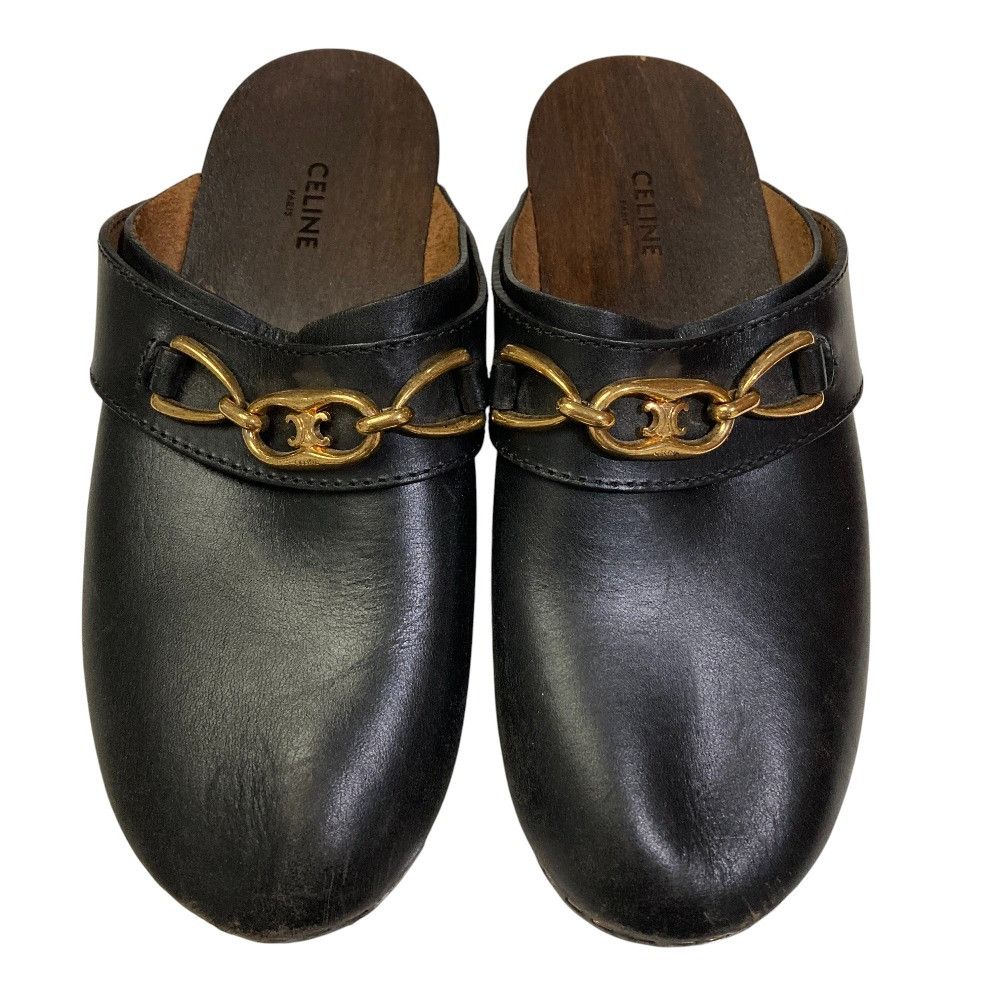 Celine Celine Celine Les Bois Triomphe Chain Leather Clog Sandals Leather Shoes DUTY FREE for USA Size ONE SIZE - 3 Thumbnail