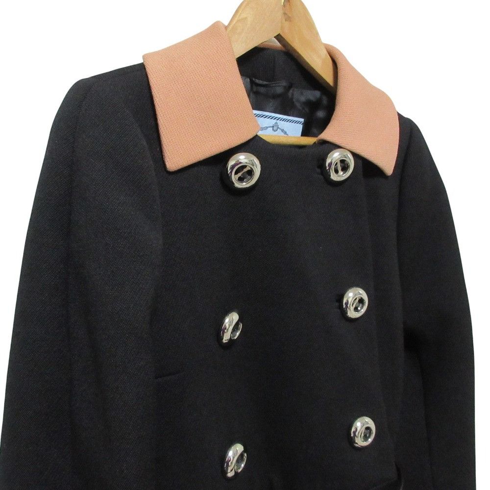 Prada Prada Prada Wool Double Breasted Coat Textile Outerwear DUTY FREE for USA Size ONE SIZE - 3 Thumbnail