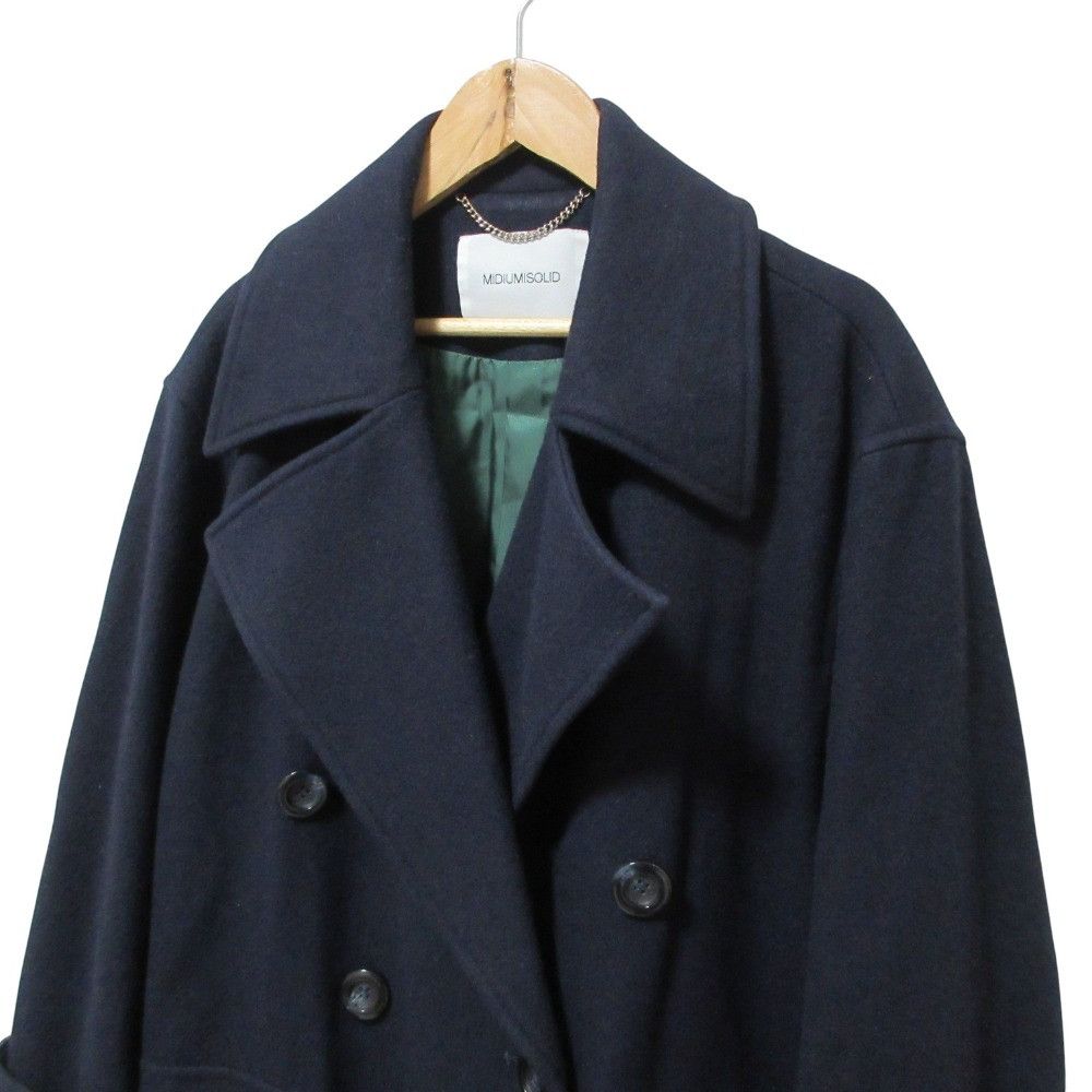 Other Other MIDIUMISOLID Wool Double-breasted Long Coat Textile Outerwear DUTY FREE for USA Size ONE SIZE - 4 Thumbnail