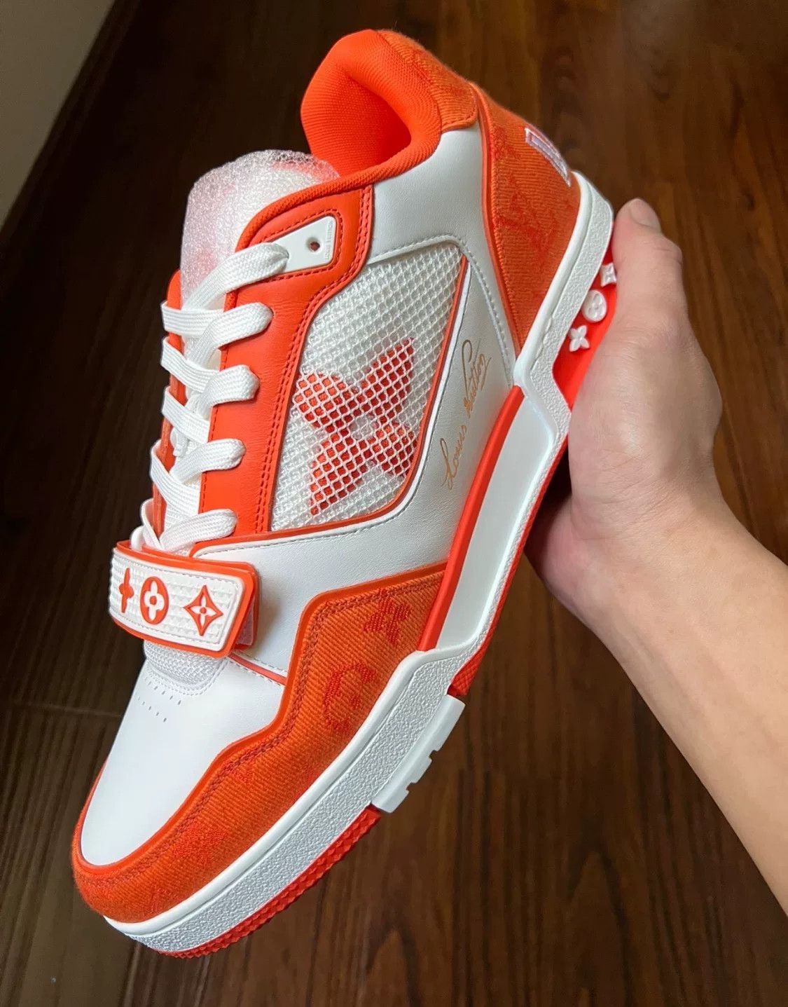 Louis Vuitton Louis Vuitton LV Trainer Velcro White Orange Size US 10 / EU 43 - 8 Thumbnail