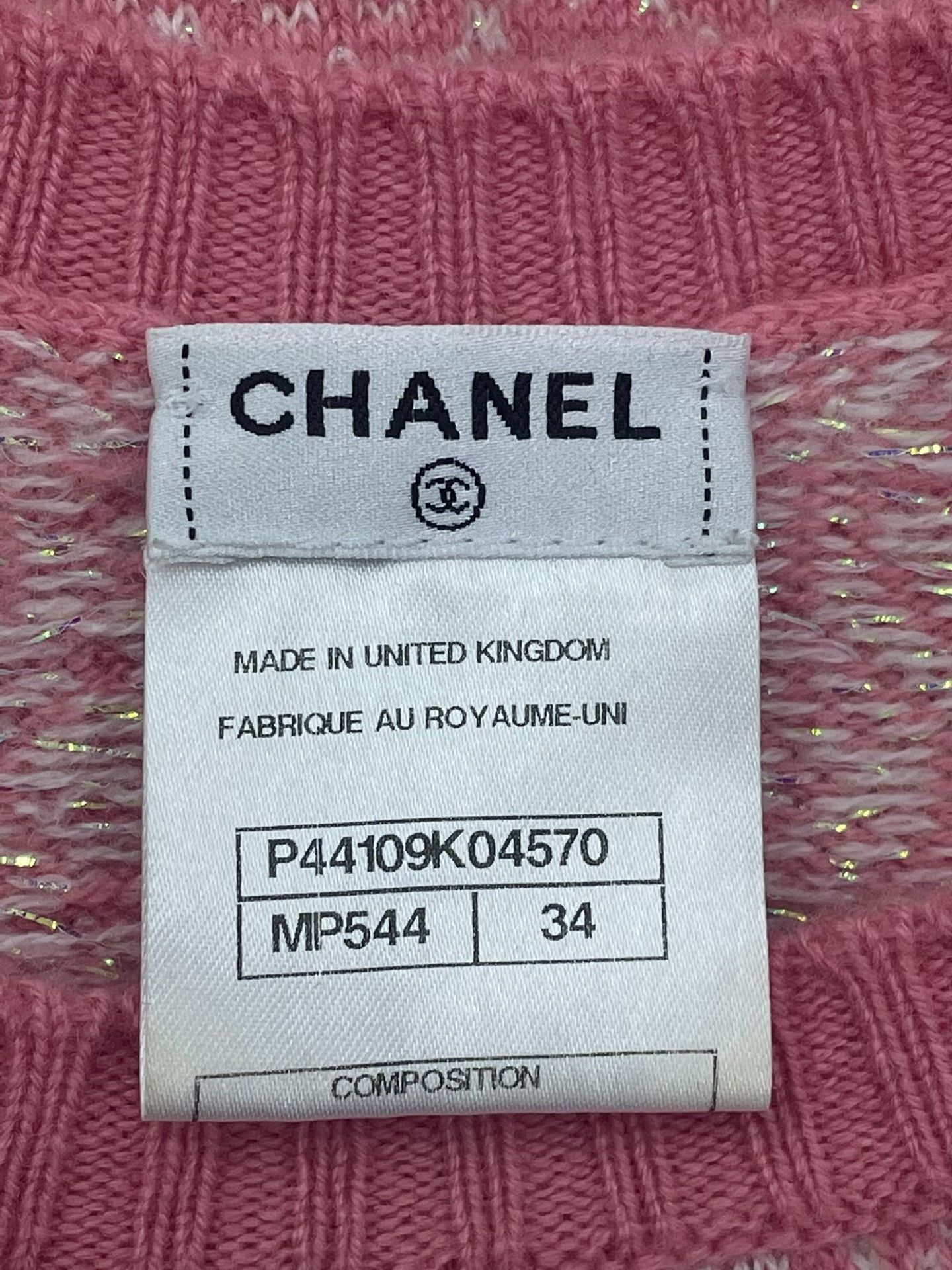 Chanel Chanel Pink Cashmere Sweater Gemstone Buttons Size XXS / US 00 / IT 34 - 4 Thumbnail