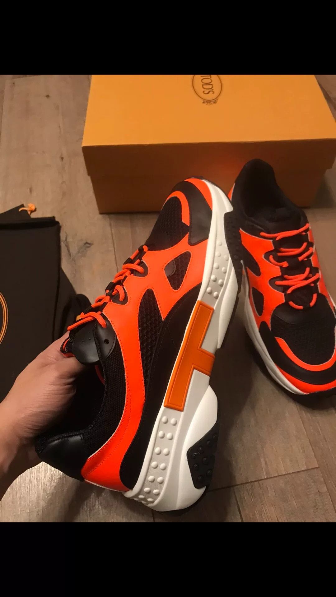 Tod's TOD'S Black Orange White Dad Shoes Size US 10 / EU 43 - 4 Thumbnail