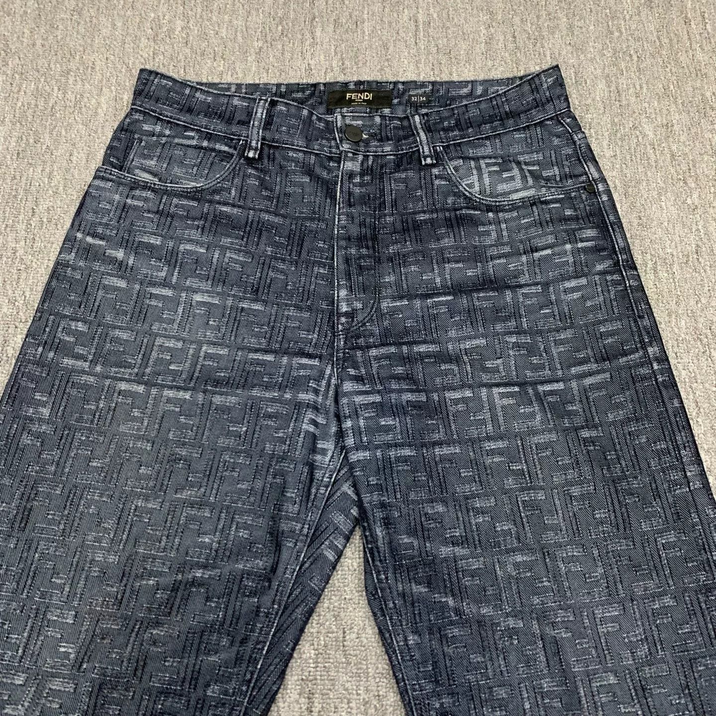 Fendi FENDI Blue Double F Flocked Jeans Size US 32 / EU 48 - 6 Thumbnail
