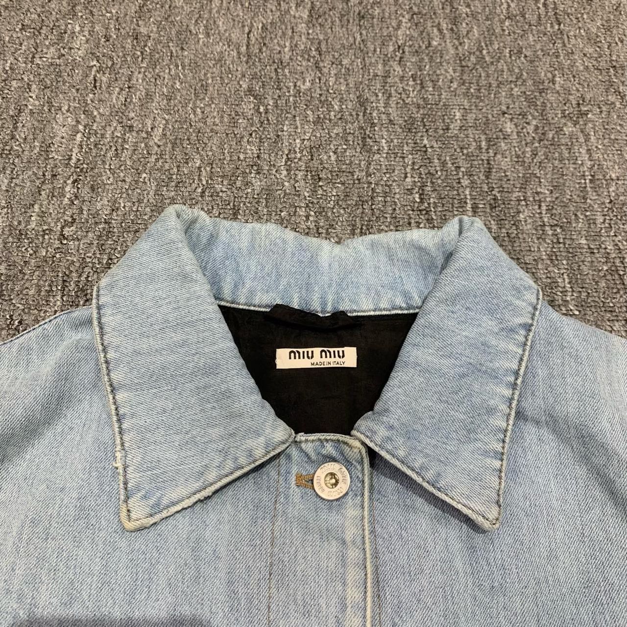 Miu Miu Miu Miu Cropped Denim Jacket Size S / US 4 / IT 40 - 7 Thumbnail