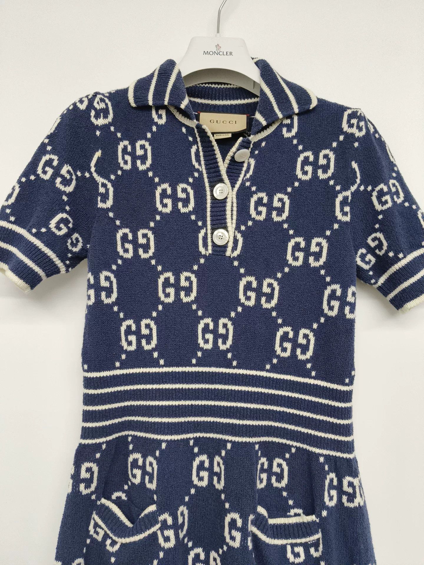 Gucci Gucci Blue GG Pattern Short Sleeve Dress Size XS / US 0-2 / IT 36-38 - 4 Thumbnail