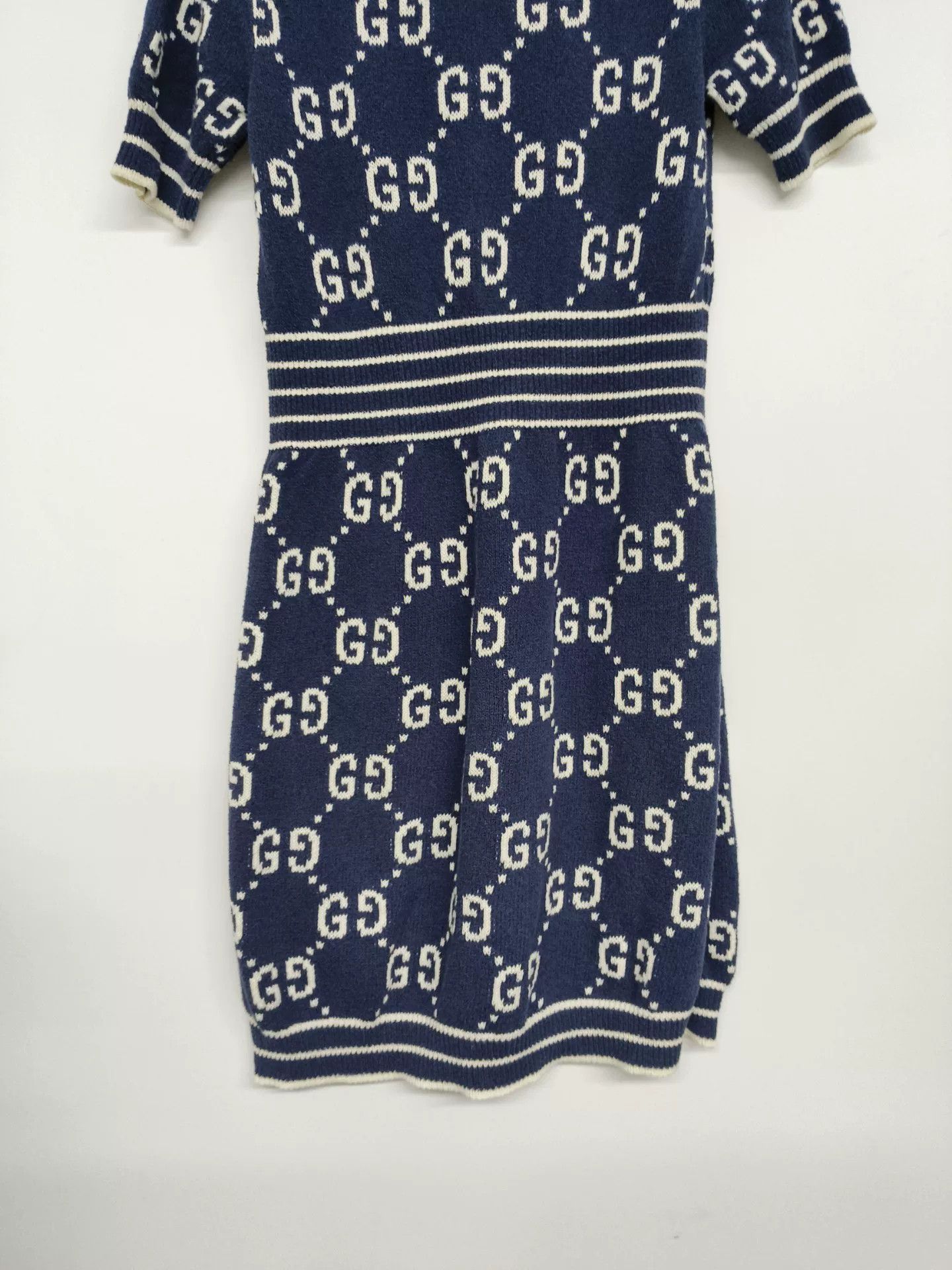 Gucci Gucci Blue GG Pattern Short Sleeve Dress Size XS / US 0-2 / IT 36-38 - 3 Thumbnail