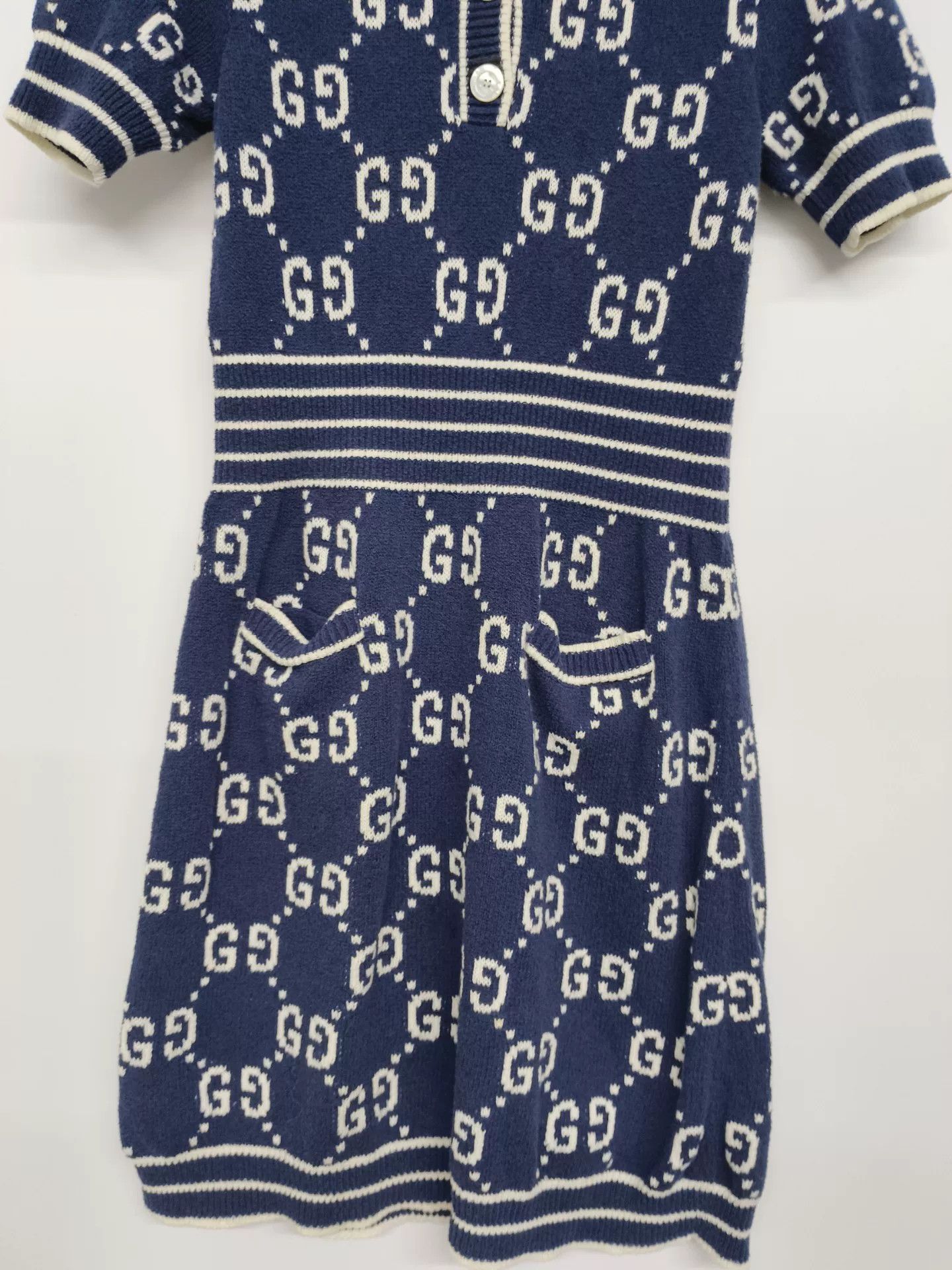 Gucci Gucci Blue GG Pattern Short Sleeve Dress Size XS / US 0-2 / IT 36-38 - 5 Thumbnail