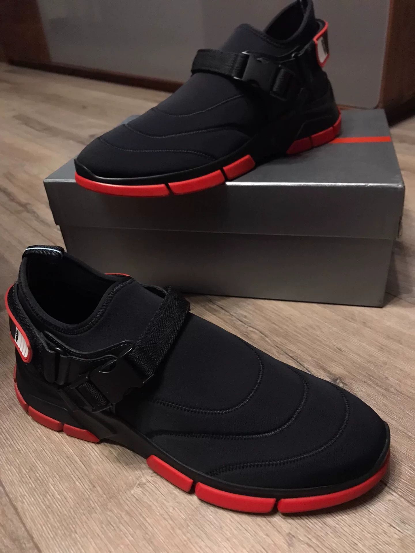 Prada Prada Black Red Magic Buckle Casual Shoes Size US 9 / EU 42 - 6 Thumbnail
