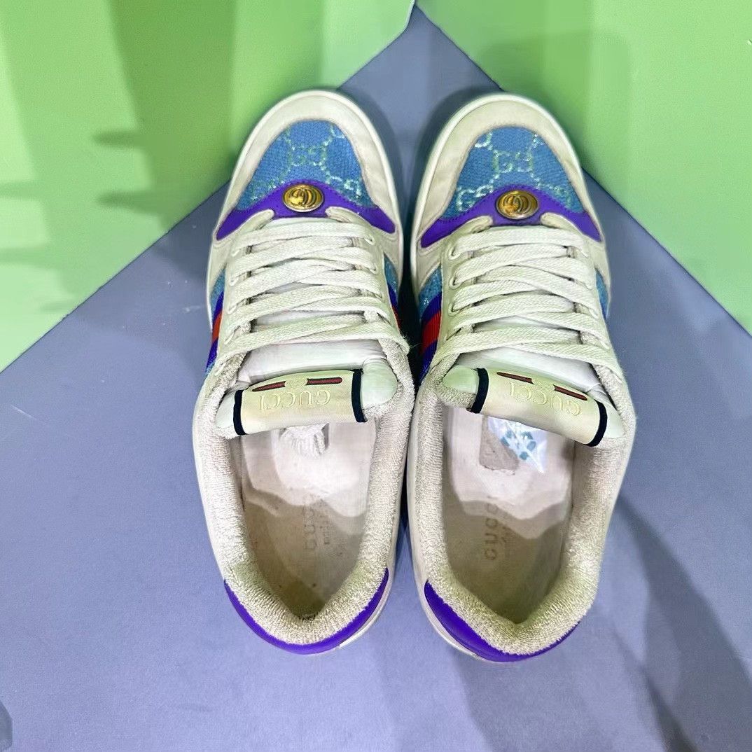Gucci Gucci Distressed GG Enamel Sneakers Size US 6 / EU 39 - 7 Thumbnail