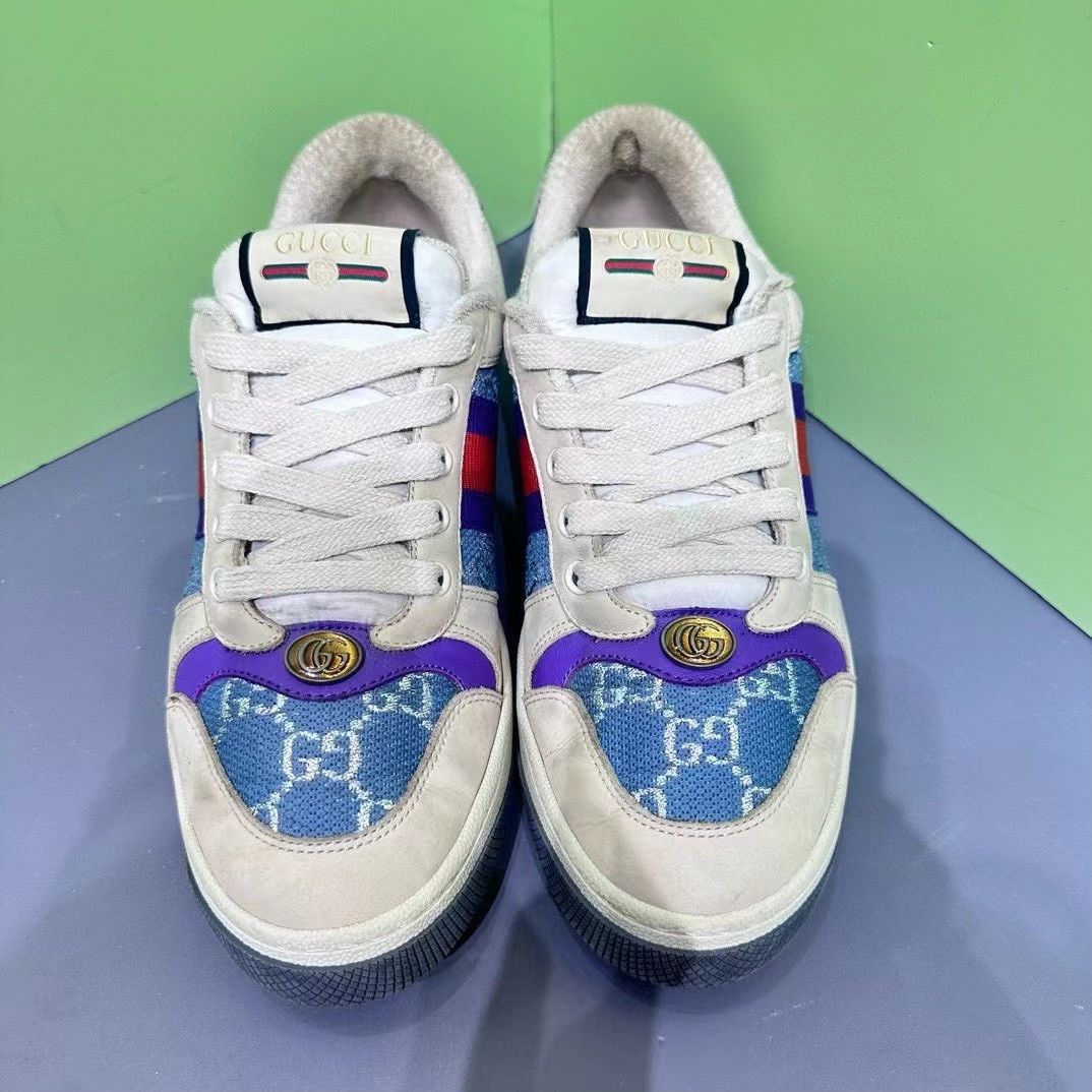 Gucci Gucci Distressed GG Enamel Sneakers Size US 6 / EU 39 - 2 Thumbnail