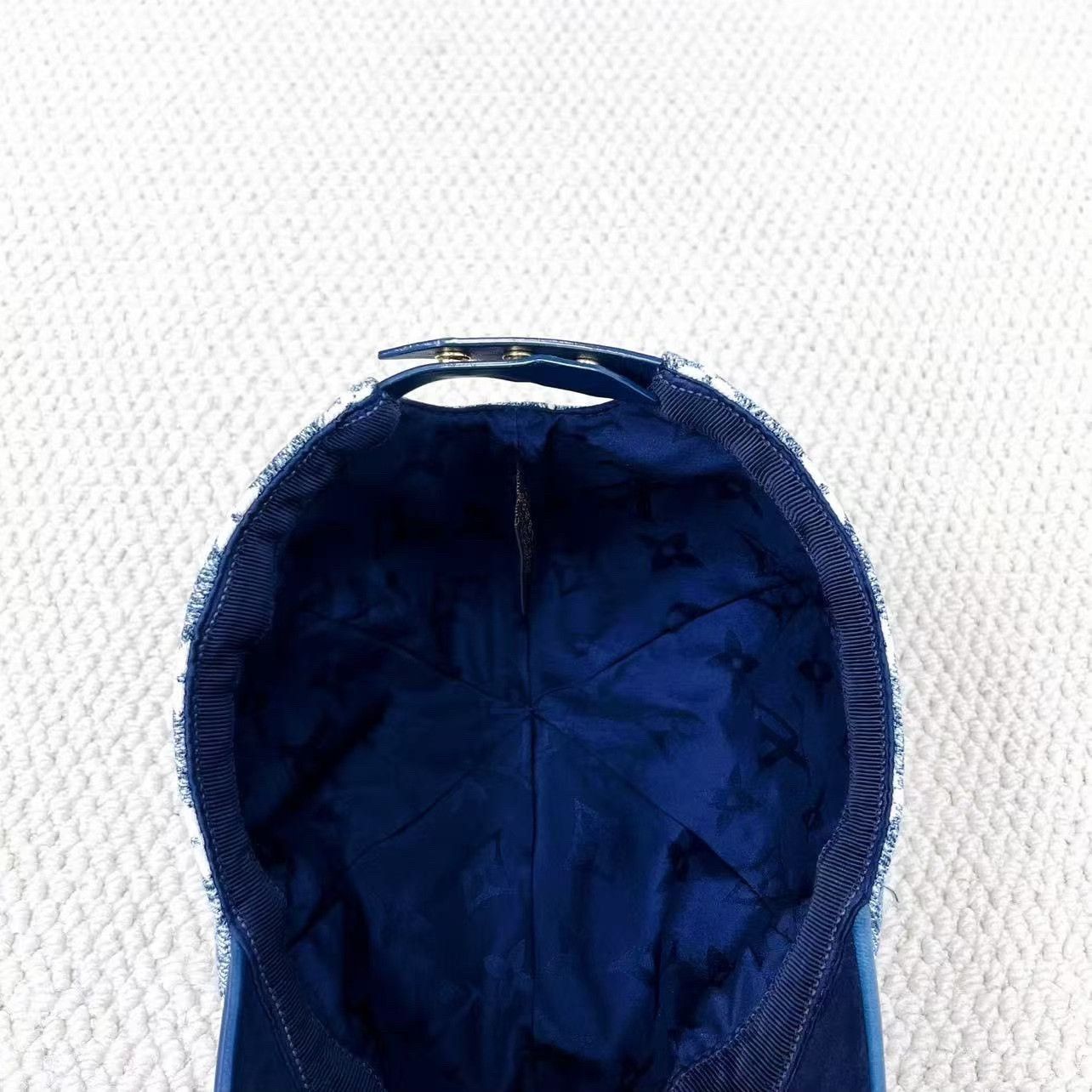 Louis Vuitton Louis Vuitton Blue Denim Leather Baseball Cap Size ONE SIZE - 5 Thumbnail