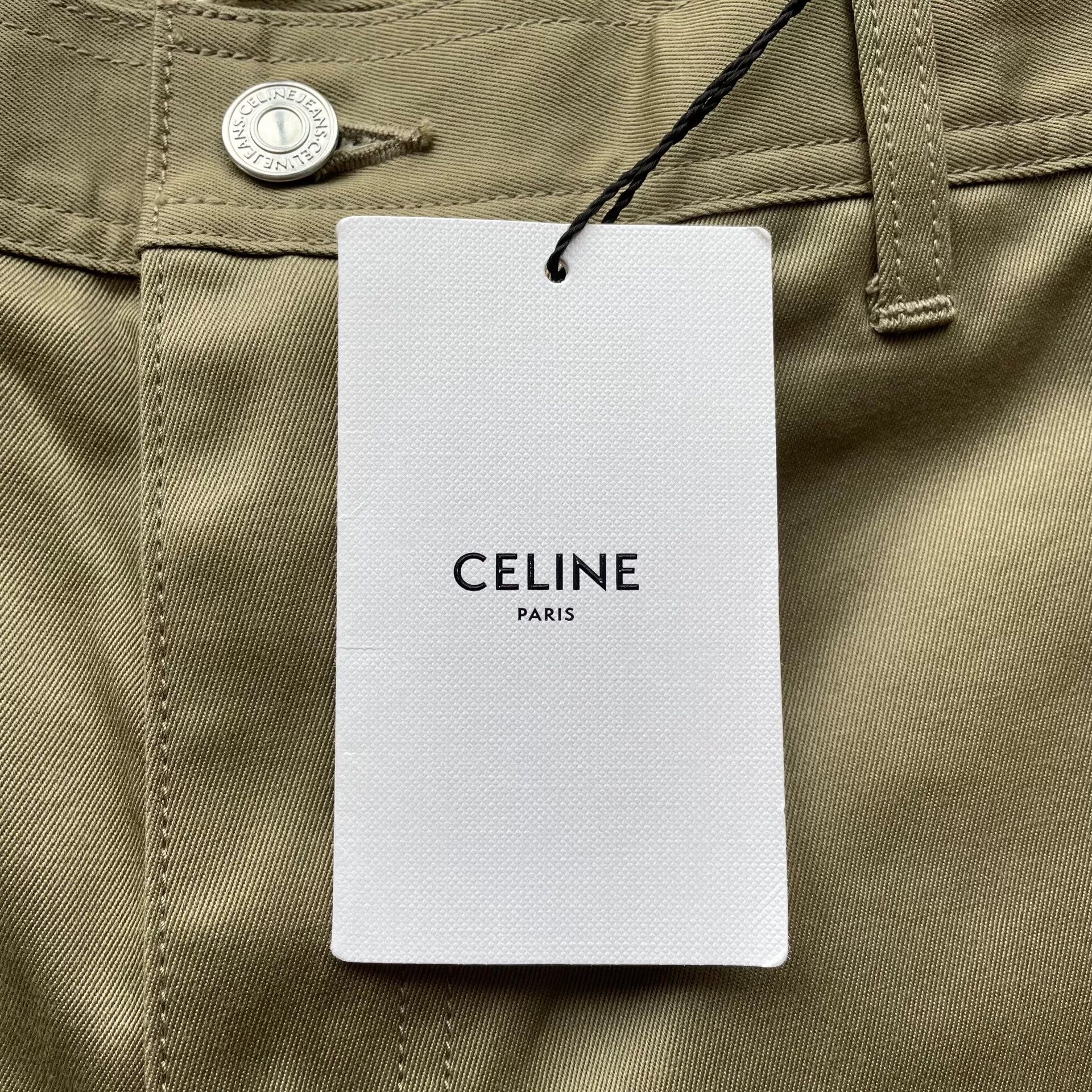 Celine Celine Khaki Straight-Leg Suit Pants Size US 32 / EU 48 - 3 Thumbnail