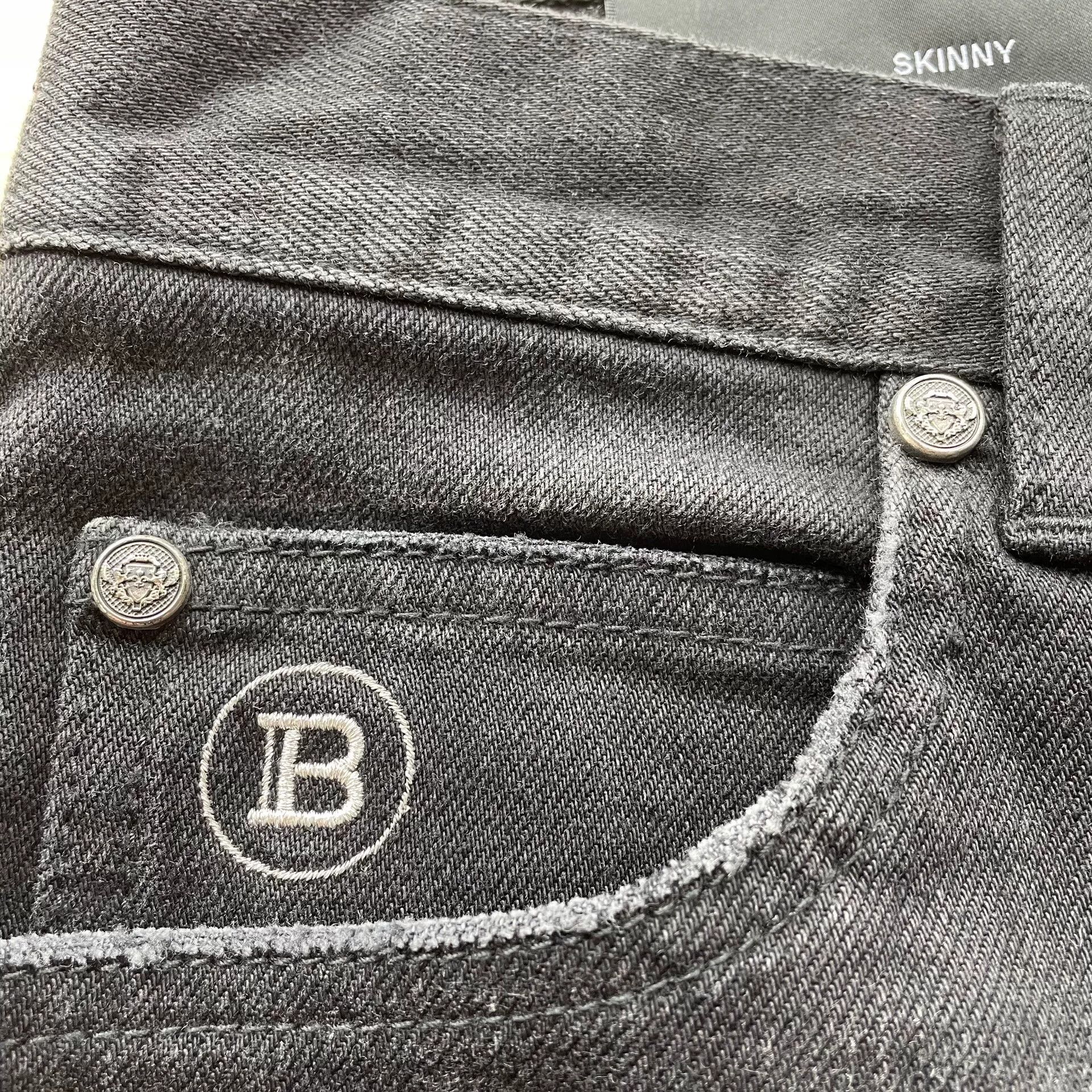 Balmain Balmain Black Silver Washed Distressed Jeans Size US 32 / EU 48 - 4 Thumbnail