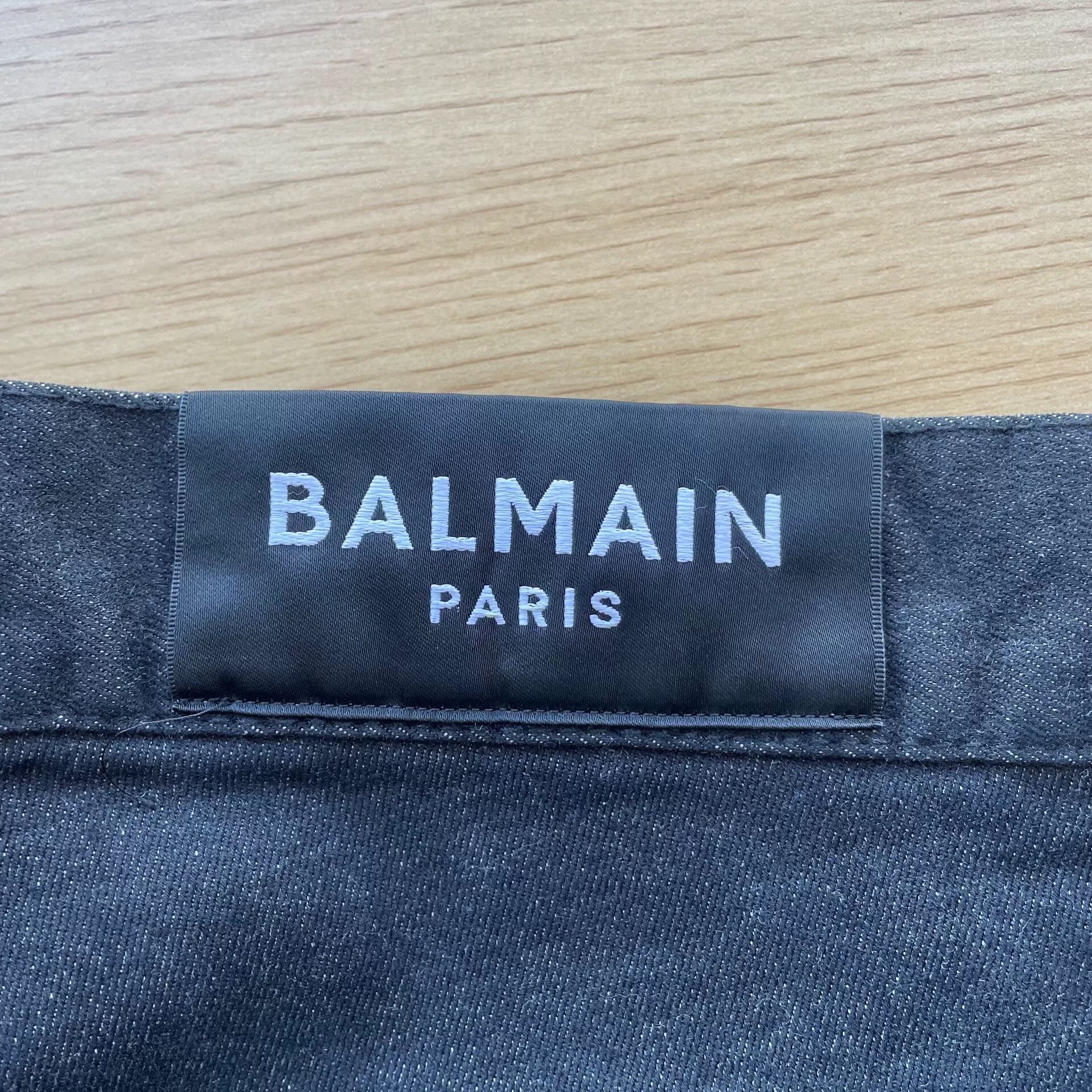 Balmain Balmain Black-Green Distressed Jeans Size US 33 - 3 Thumbnail