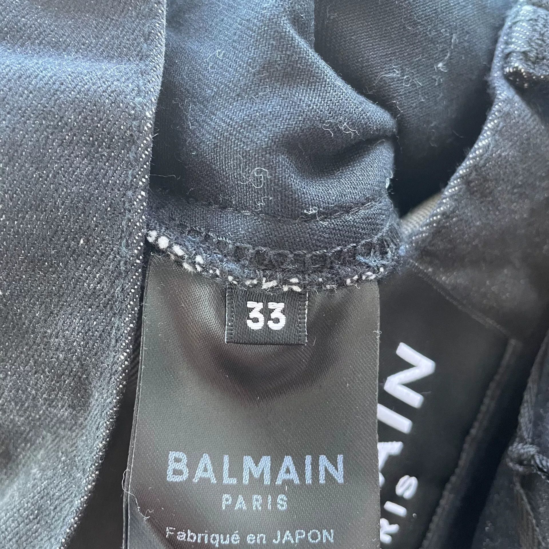 Balmain Balmain Black-Green Distressed Jeans Size US 33 - 7 Thumbnail