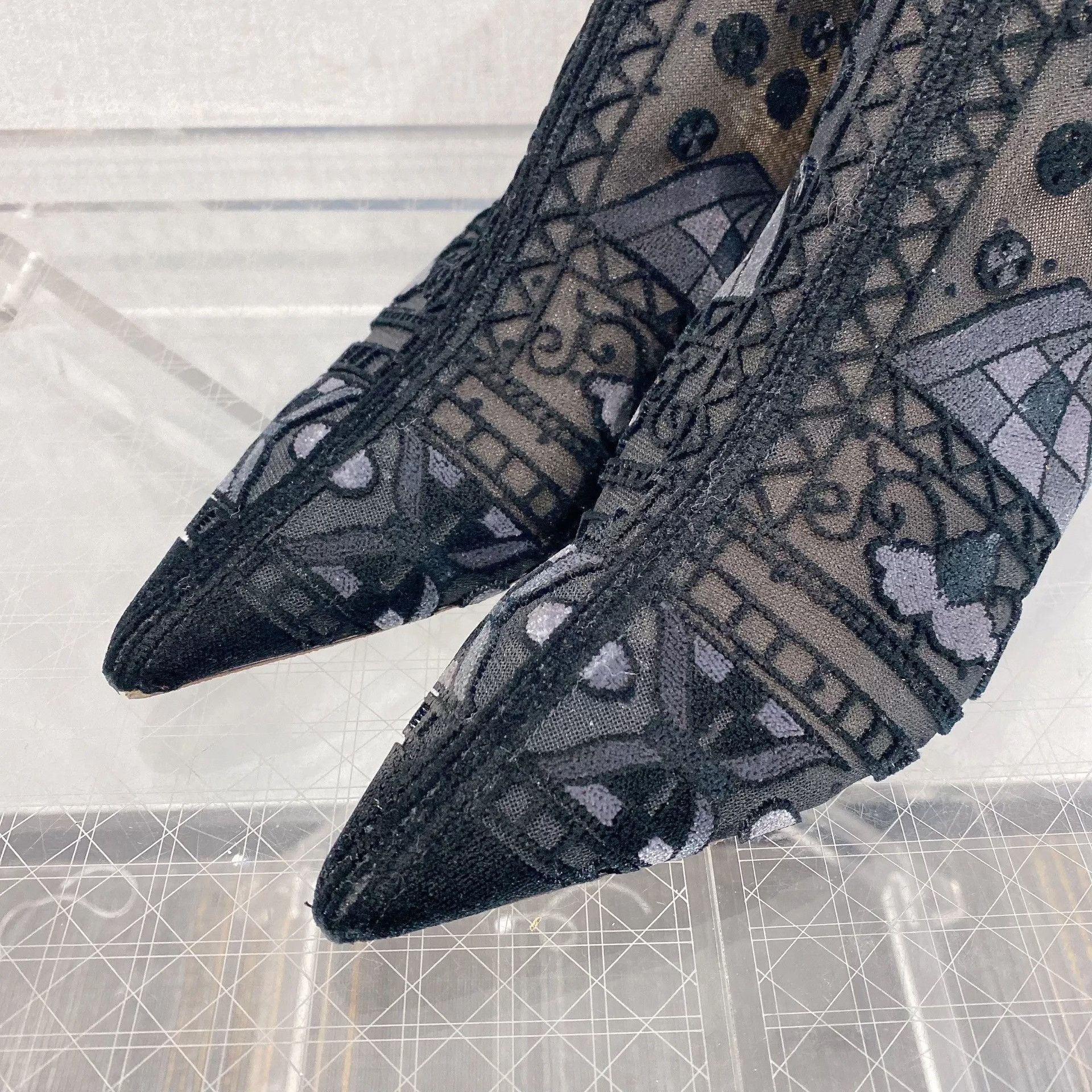 Dior Dior Black Velvet Low-Heel Ankle Boots Size US 6.5 / IT 36.5 - 3 Thumbnail