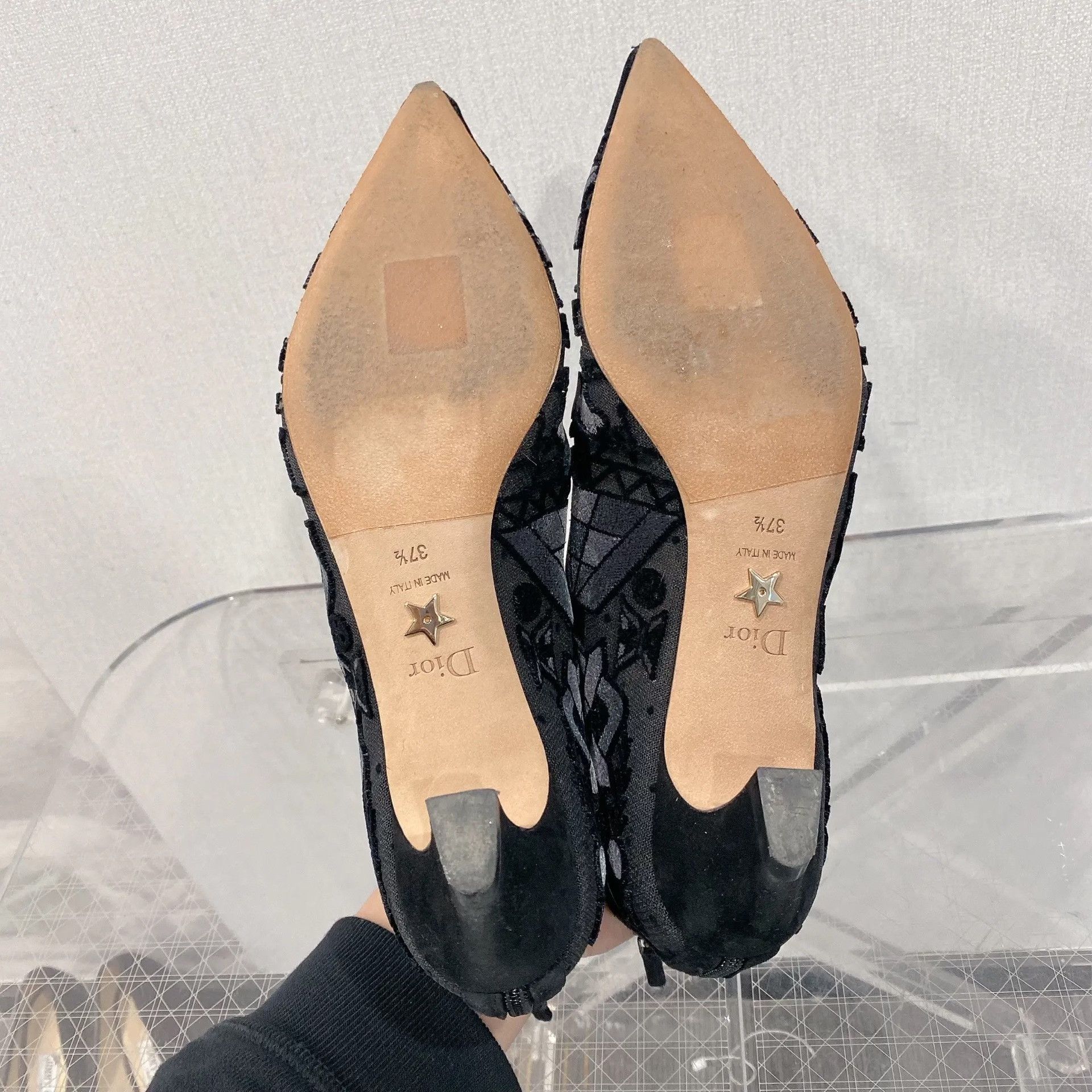 Dior Dior Black Velvet Low-Heel Ankle Boots Size US 6.5 / IT 36.5 - 5 Thumbnail
