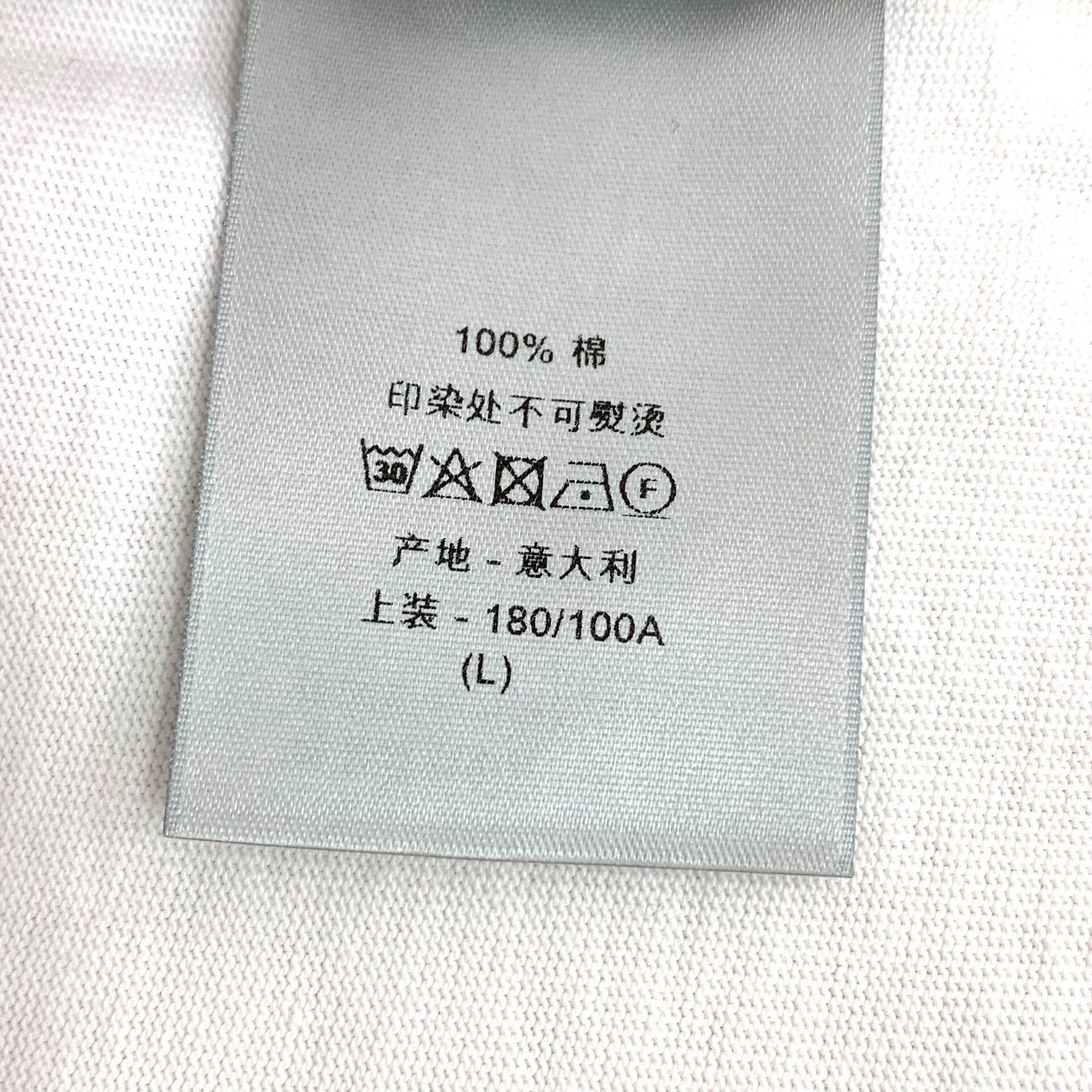 Dior Dior White Logo Striped Cotton T-shirt Size US L / EU 52-54 / 3 - 8 Thumbnail