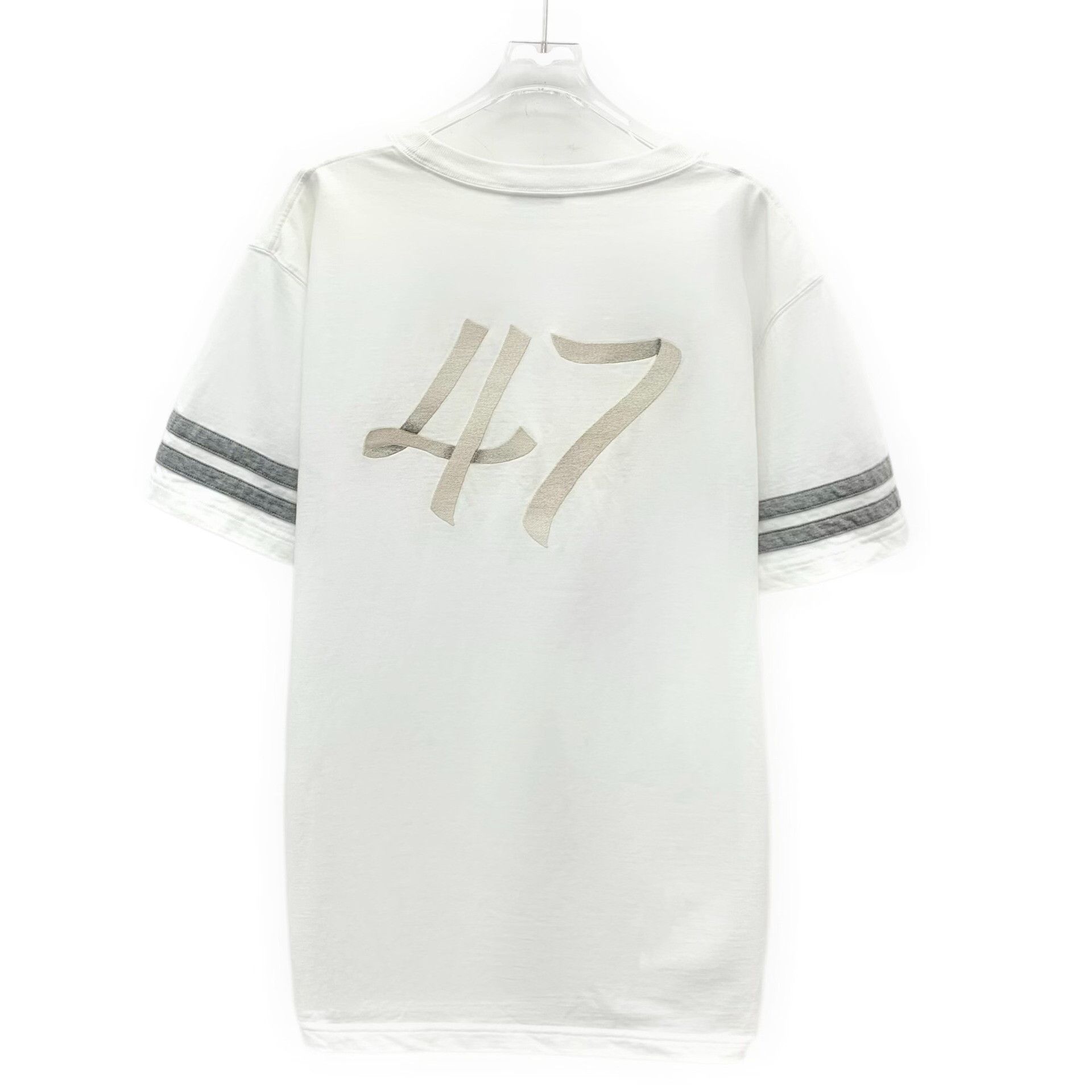 Dior Dior White Logo Striped Cotton T-shirt Size US L / EU 52-54 / 3 - 2 Thumbnail