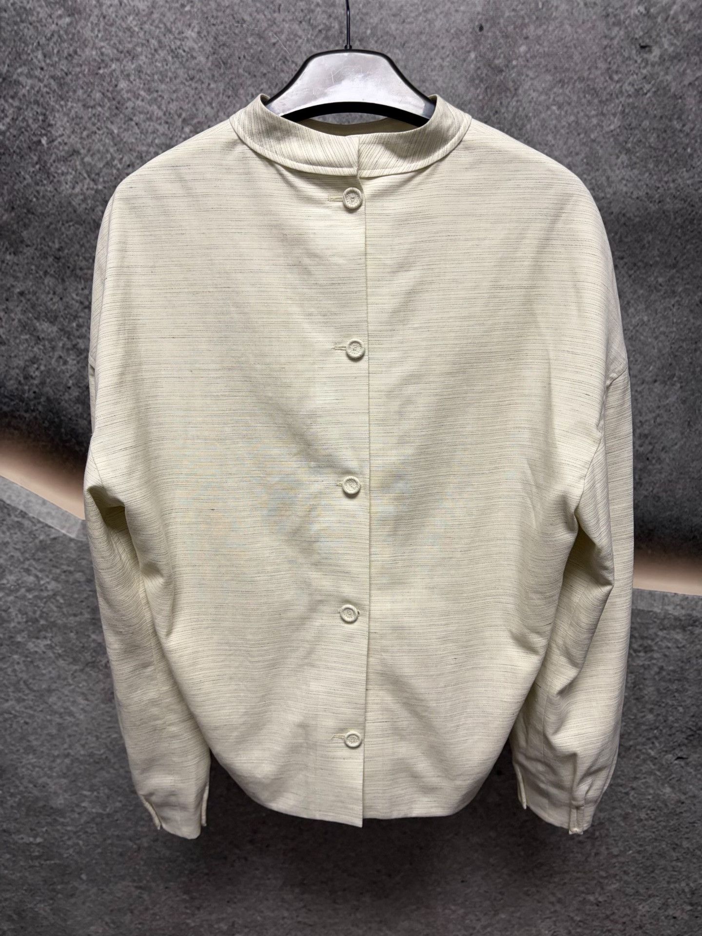 Dior Dior FW23 Beige Striped Stand-Collar Coat Size US M / EU 48-50 / 2 - 2 Thumbnail