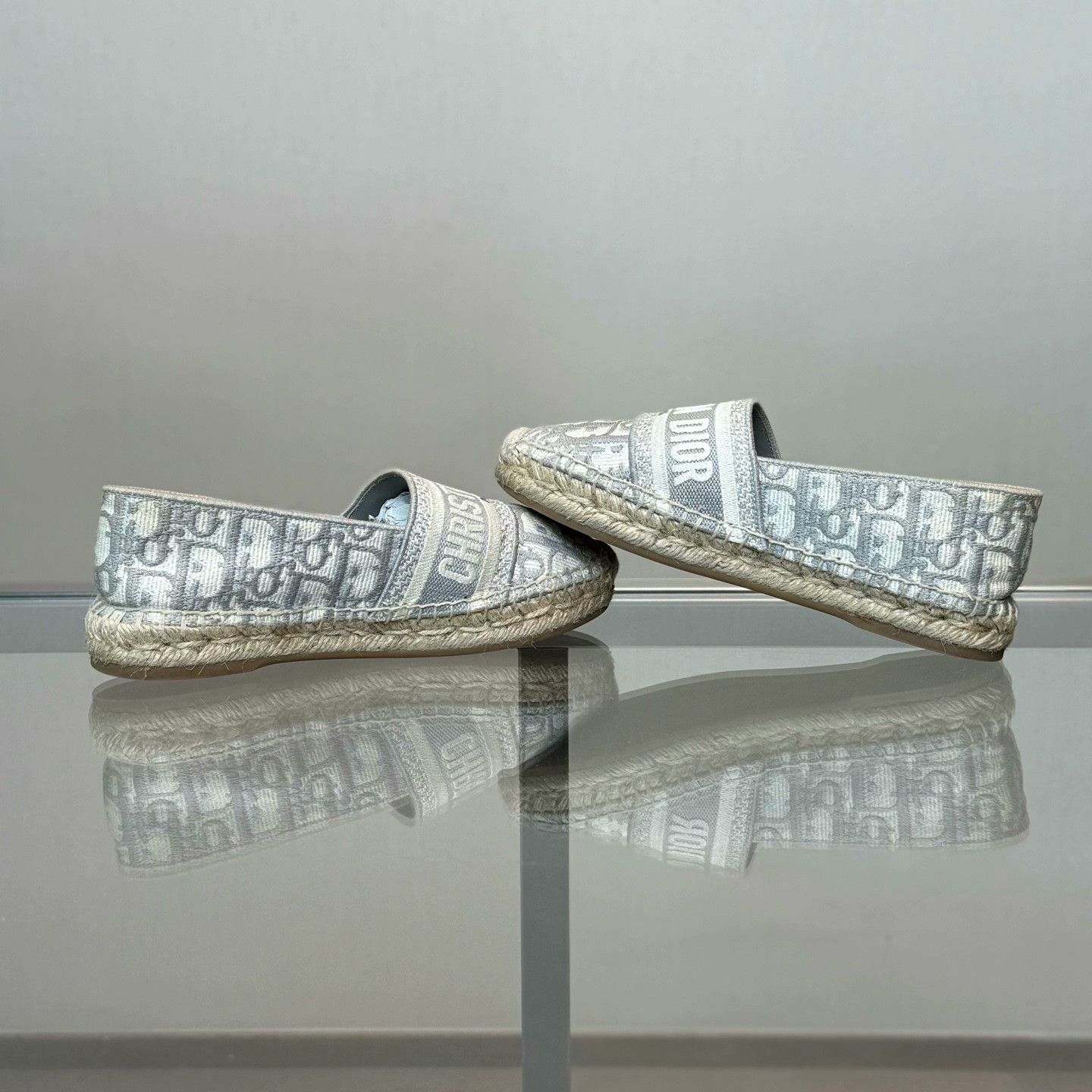 Dior Dior Gray Monogram Fisherman Shoes Size US 4 / IT 34 - 6 Thumbnail