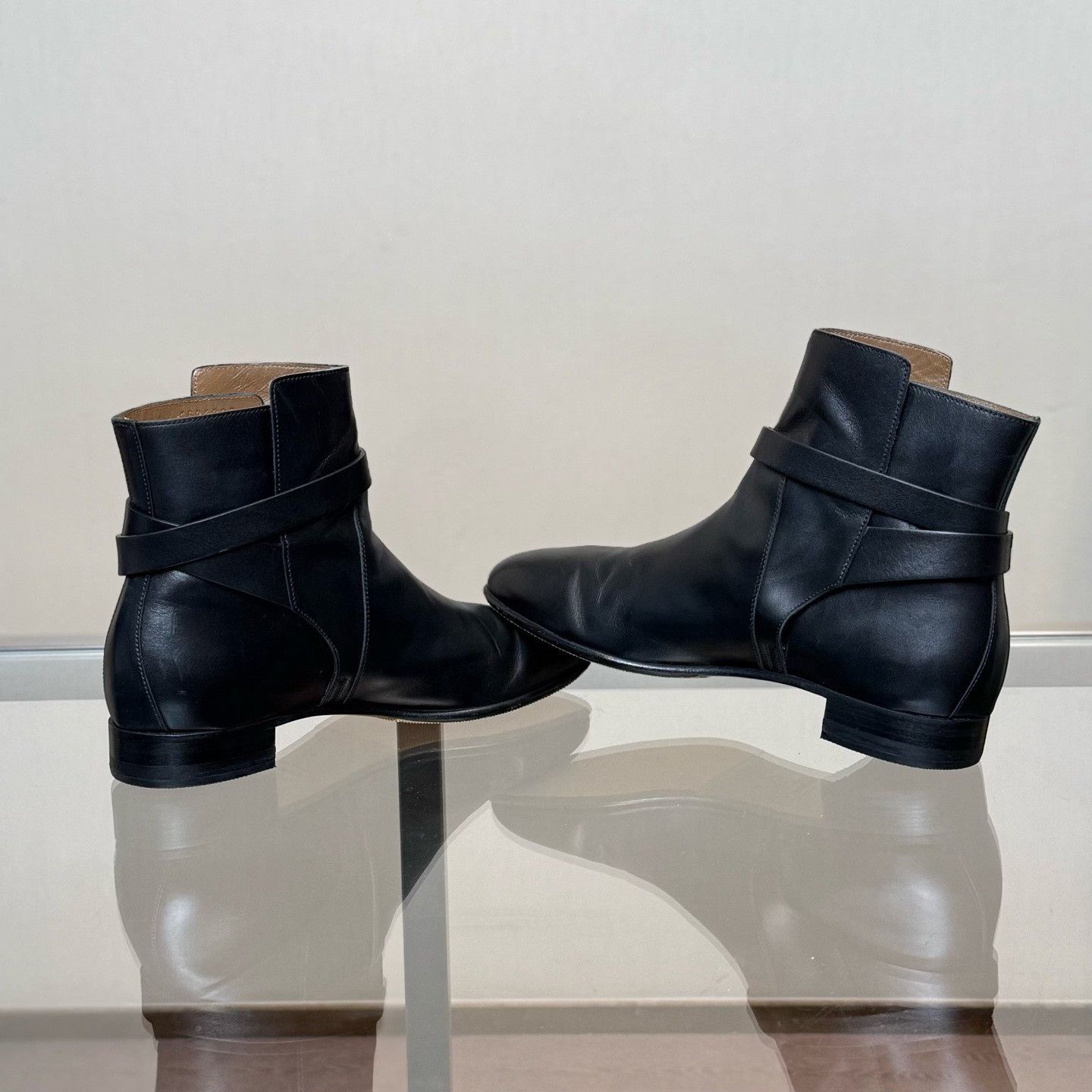 Hermes Hermes Kelly Buckle Black Leather Short Boots Size US 7.5 / IT 37.5 - 6 Thumbnail