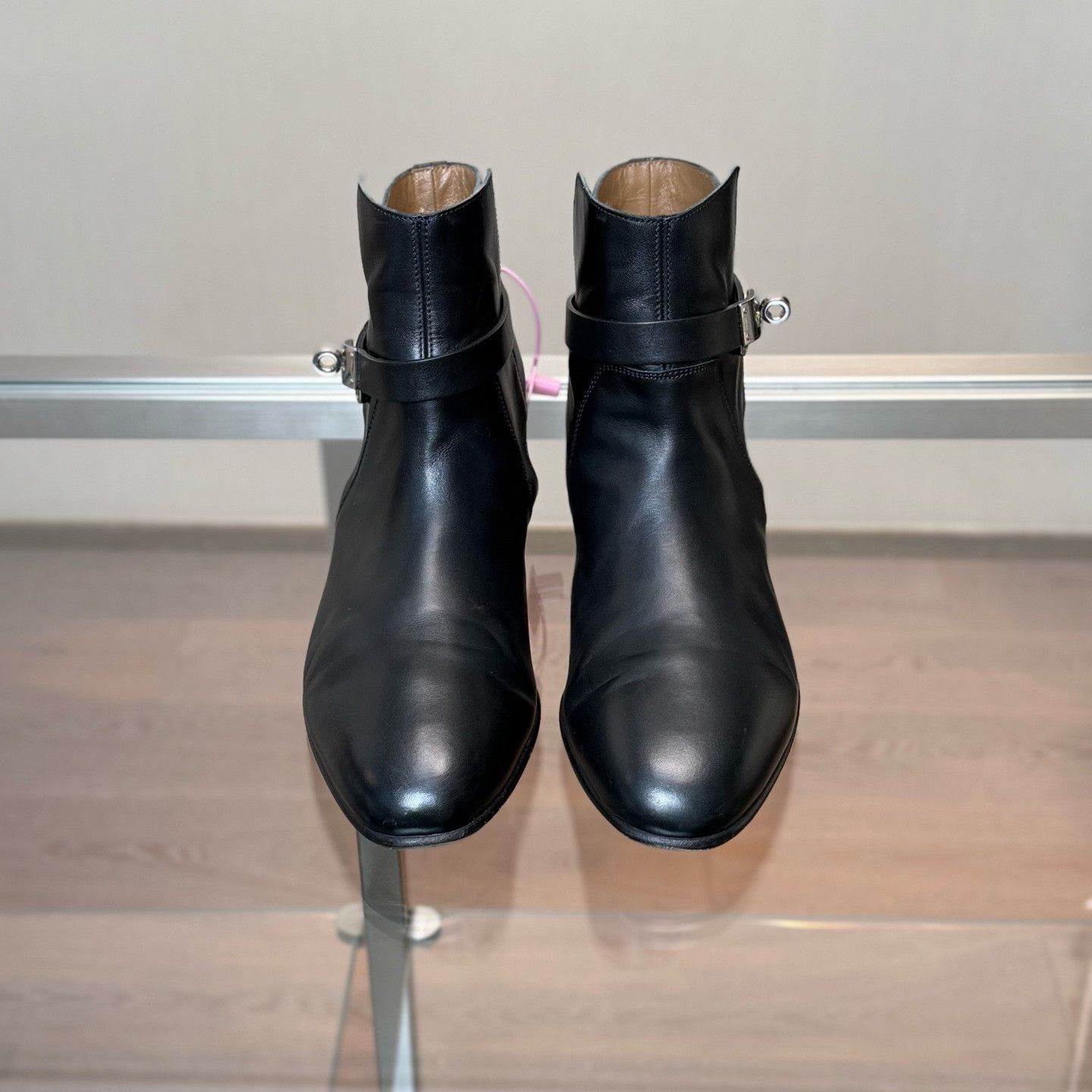 Hermes Hermes Kelly Buckle Black Leather Short Boots Size US 7.5 / IT 37.5 - 2 Thumbnail