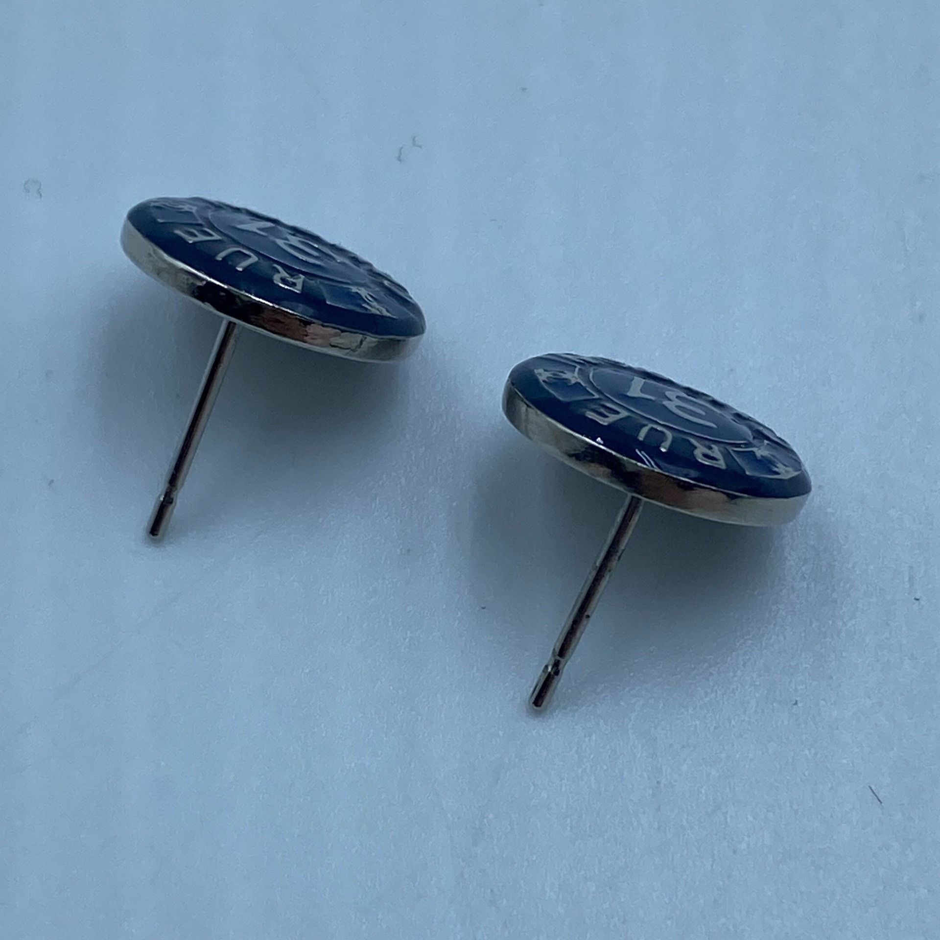 Chanel Chanel Dark Blue Enamel Earrings Size ONE SIZE - 3 Thumbnail