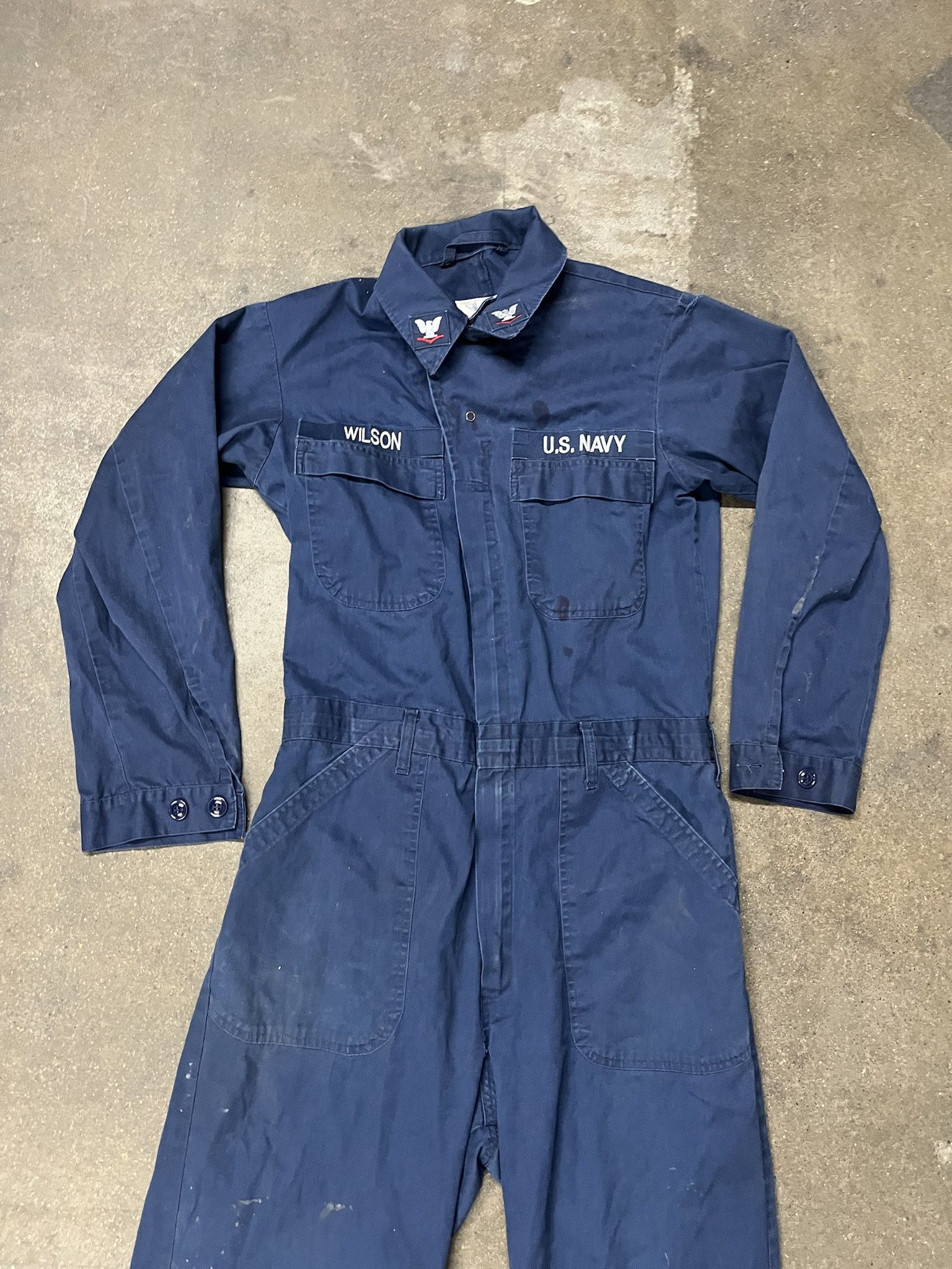 Vintage Vintage 1980s Military US Navy Blue Coverall Jump Suit Size M Size US 35 - 2 Thumbnail