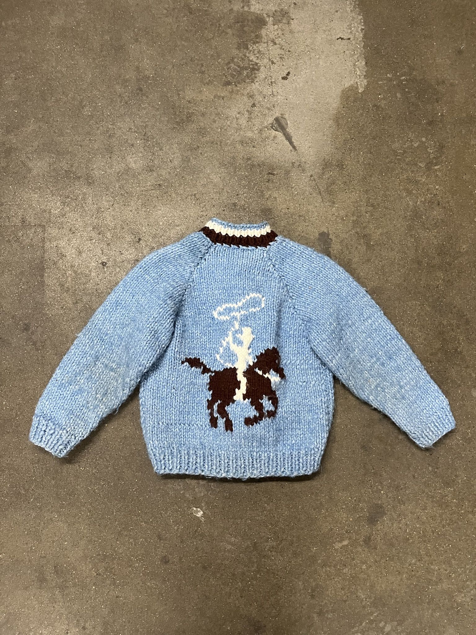 Vintage Vintage 1970s Cowichan Knit Sweater Rodeo Cowboy Knit Cardigan Size XXS Size US XXS / EU 40 - 3 Thumbnail