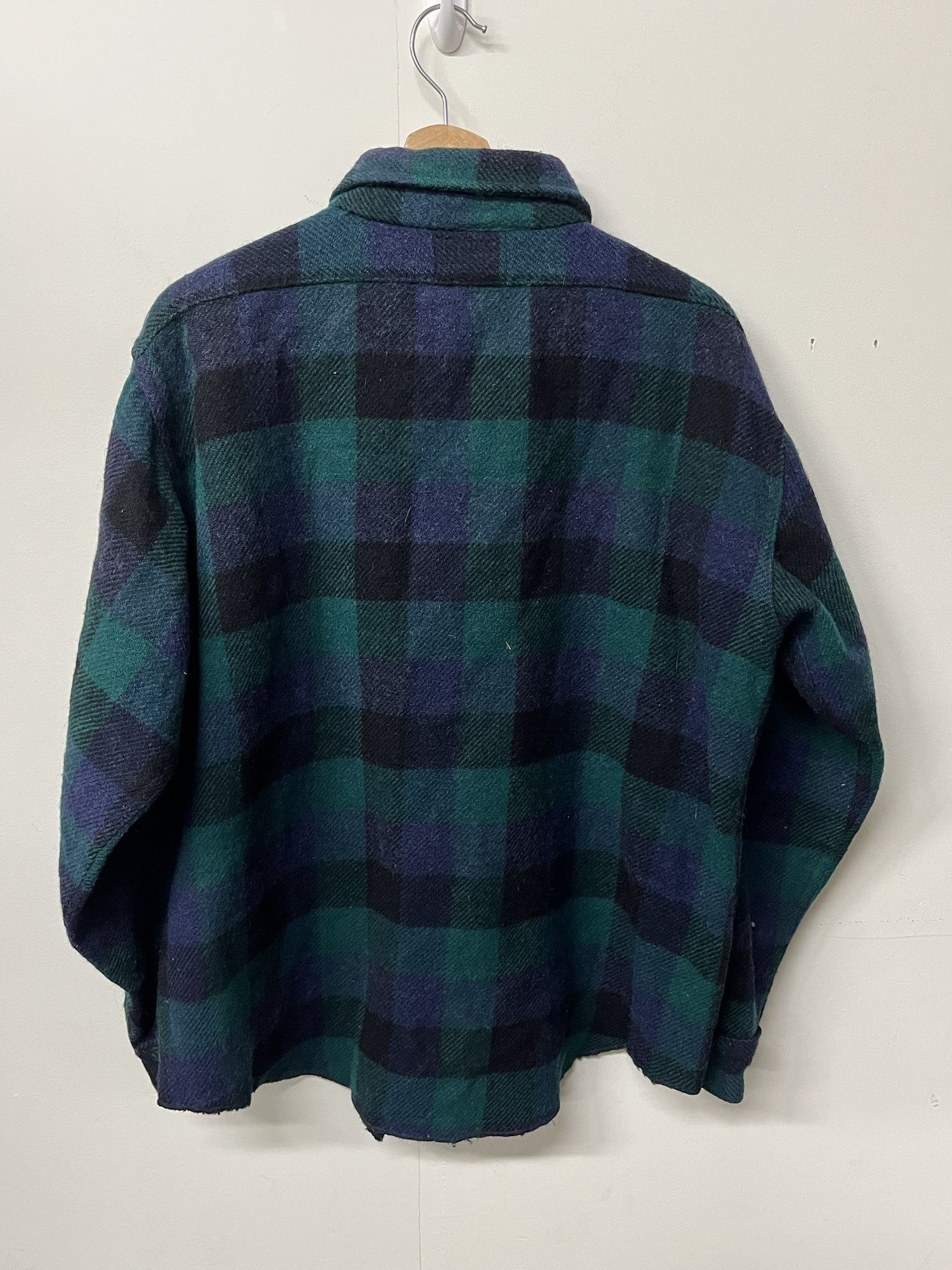 Flannel × Woolrich Woolen Mills Vintage 1960s Melton Green Navy Wool Flannel Size L Size US XL / EU 56 / 4 - 3 Thumbnail