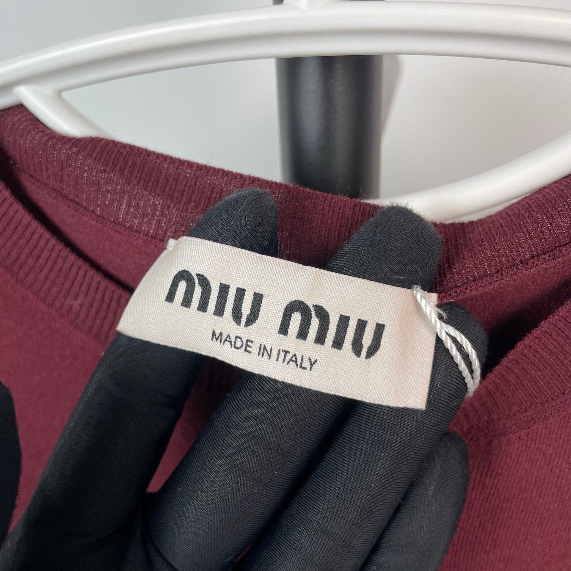 Miu Miu Miumiu Red Round-Neck Short-Sleeve Knit Top Size S / US 4 / IT 40 - 9 Thumbnail