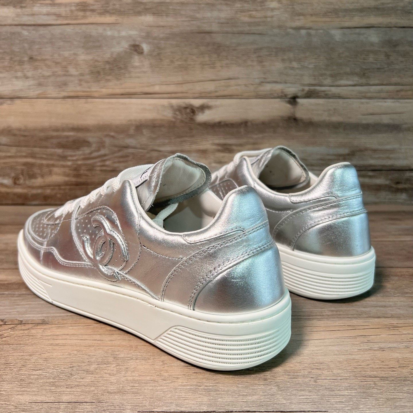 Chanel Chanel 24C Silver Double C Men's Sneakers Size US 8 / EU 41 - 4 Thumbnail