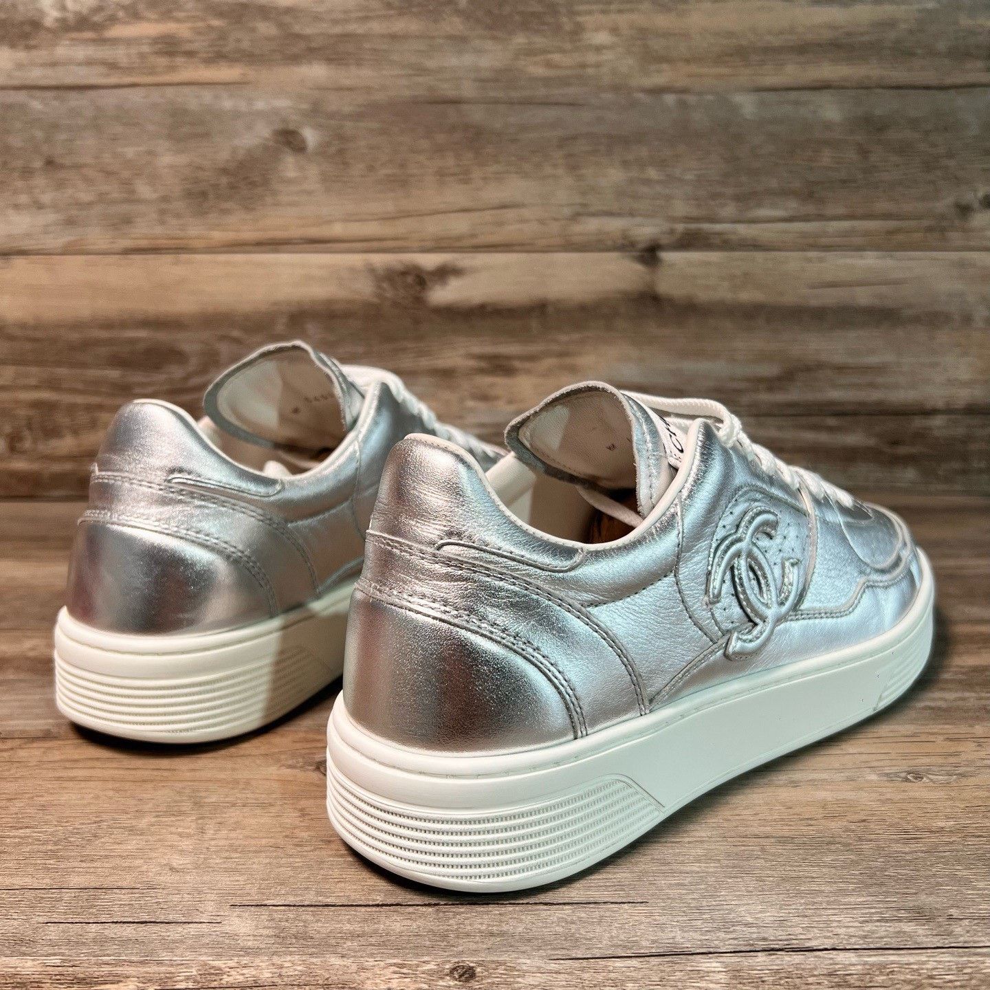 Chanel Chanel 24C Silver Double C Men's Sneakers Size US 8 / EU 41 - 3 Thumbnail